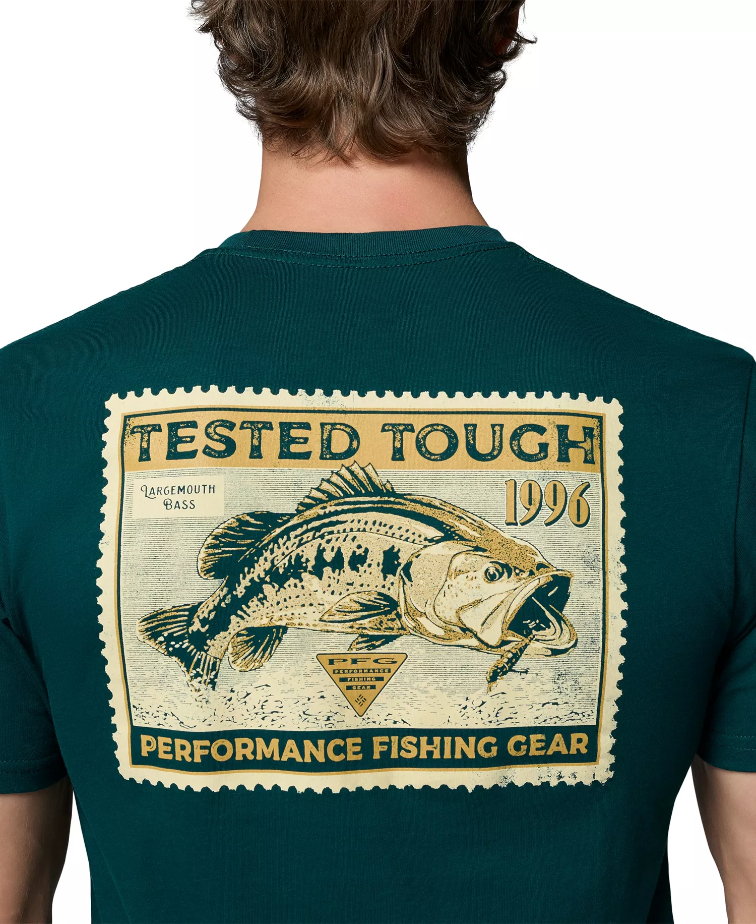 Men's PFG Border Graphic T-Shirt - MIDNIGHT/TEAL - L