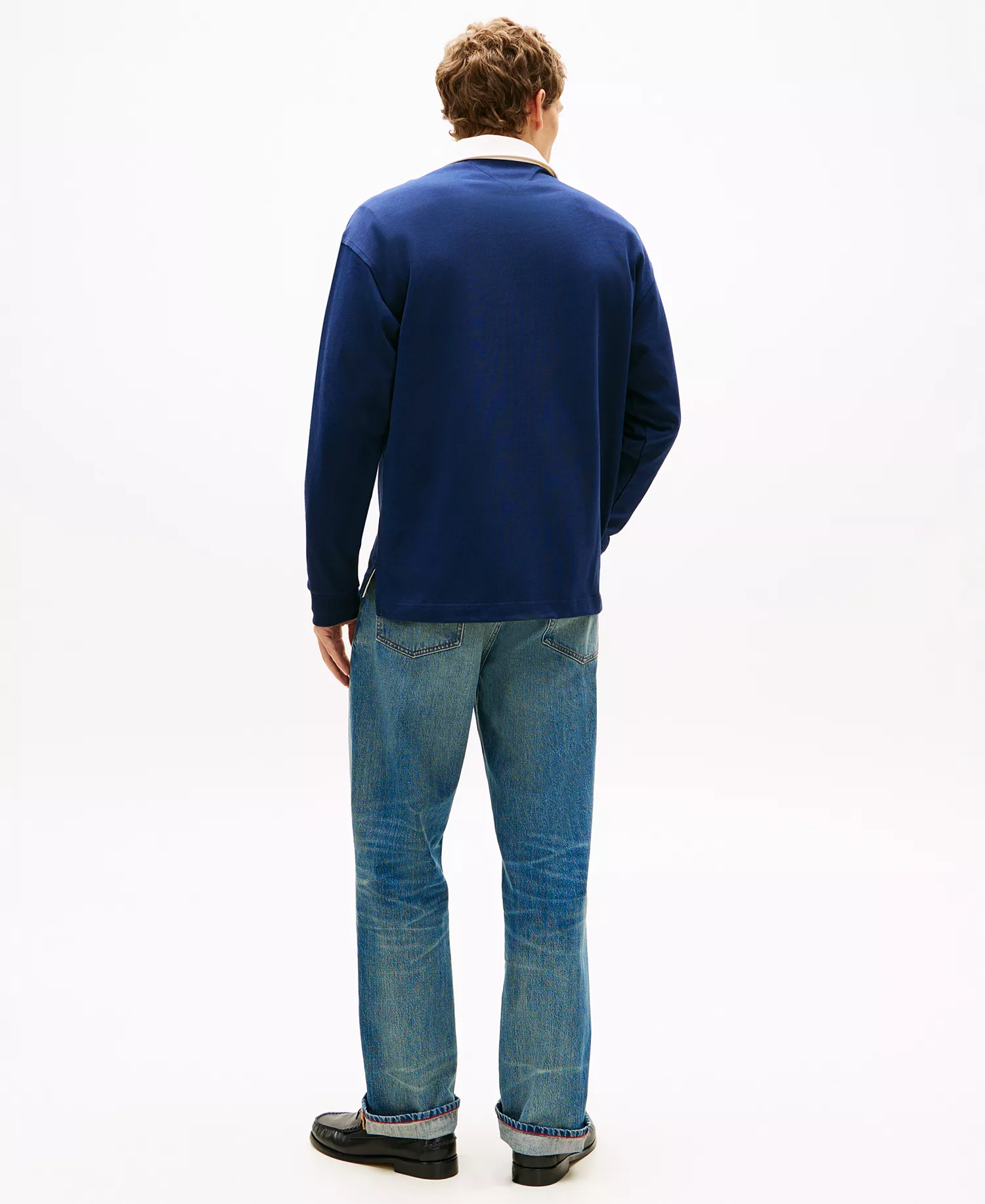 Men's Regular-Fit Flag Rugby Polo Shirt - Carbon Navy - L