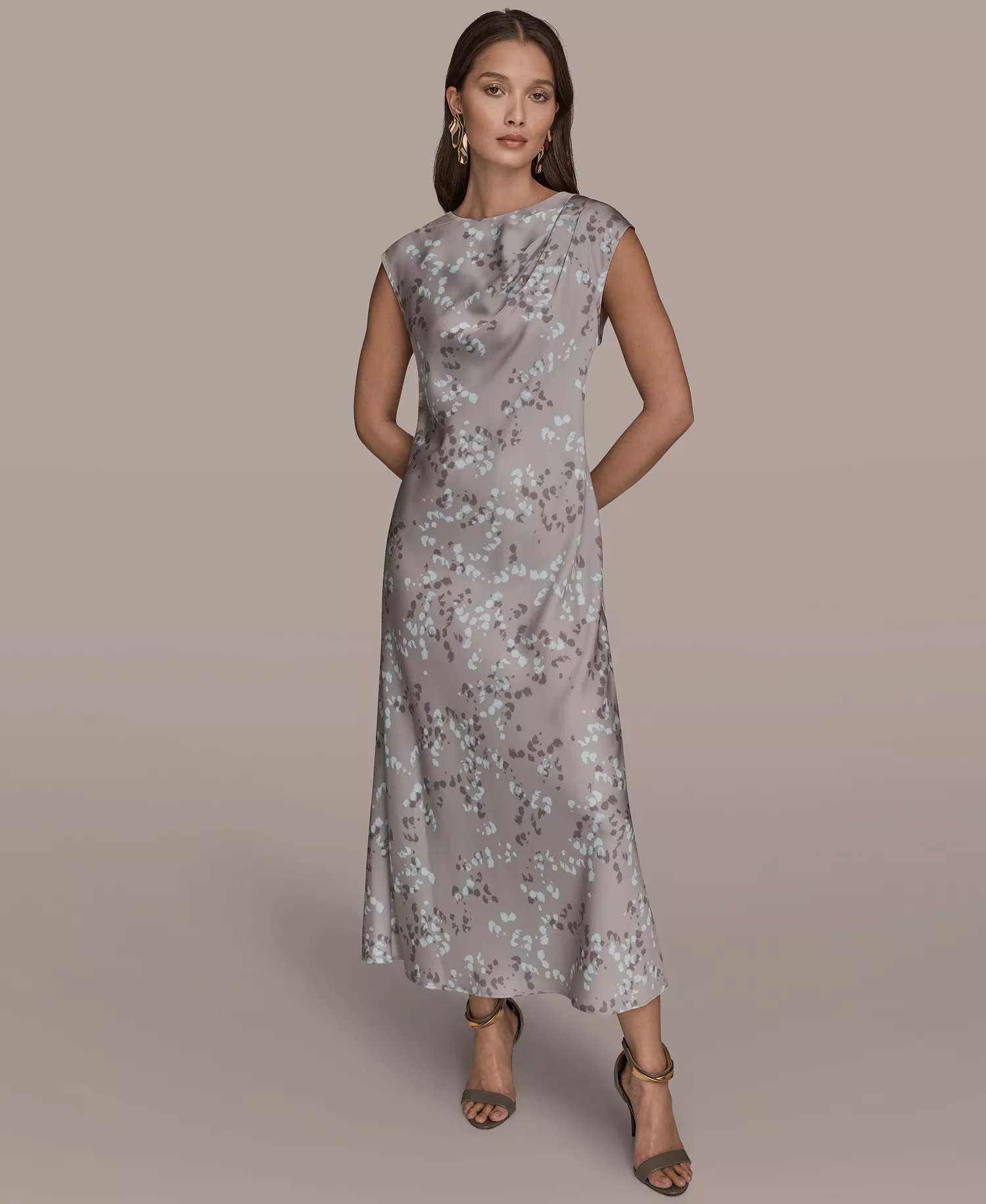 Women's Sleeveless Sheath Dress - Driftwood Combo - L
