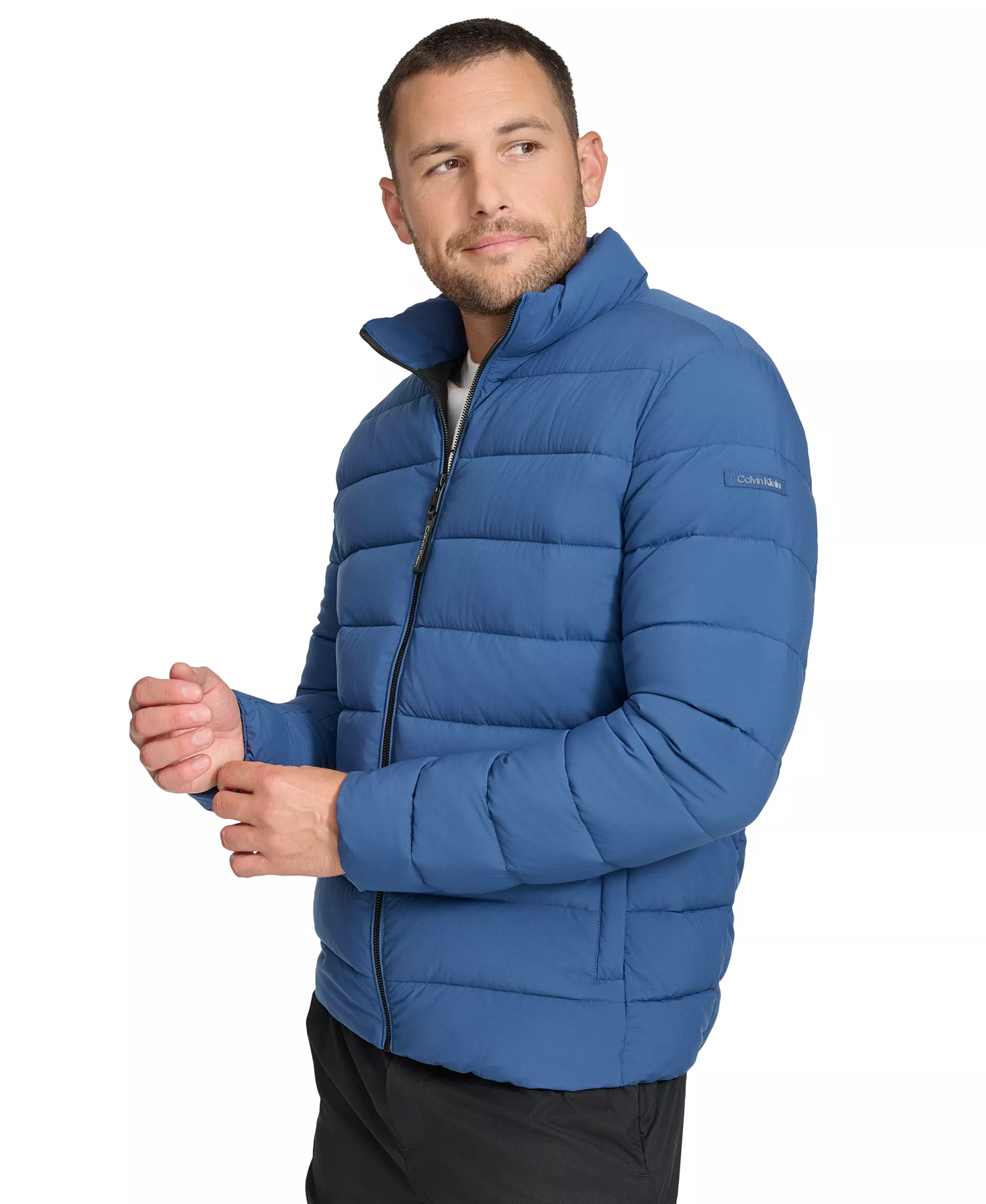 Men's Quilted Infinite Stretch Water-Resistant Puffer Jacket - Blue - 2XL