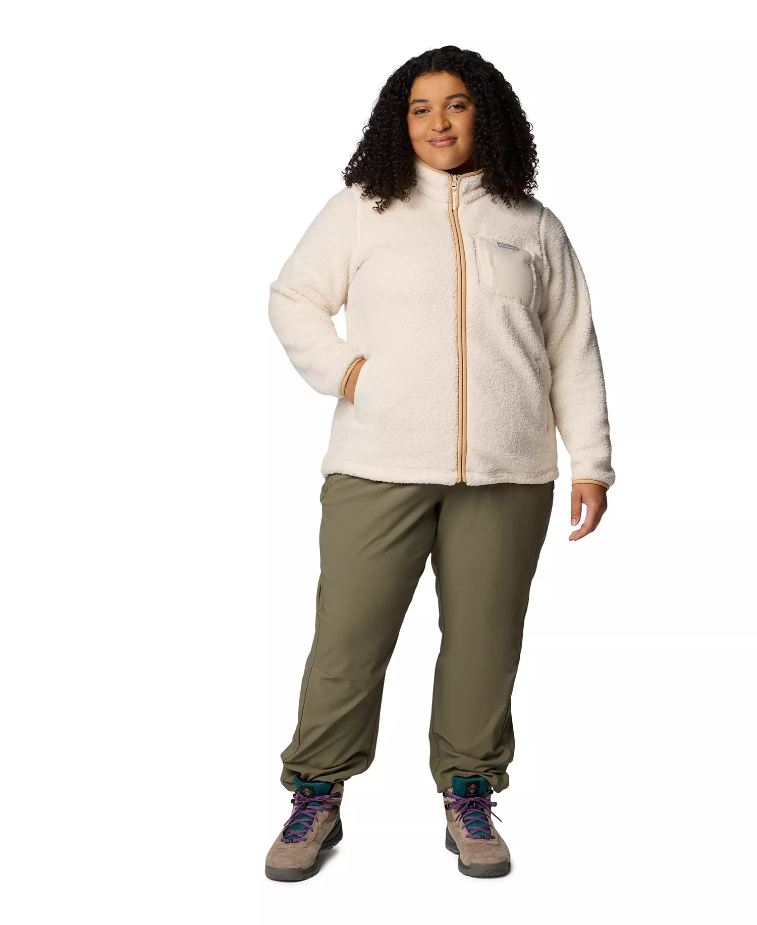 Plus Size West Bend Full Zip II Fleece Jacket - Chalk - 1X