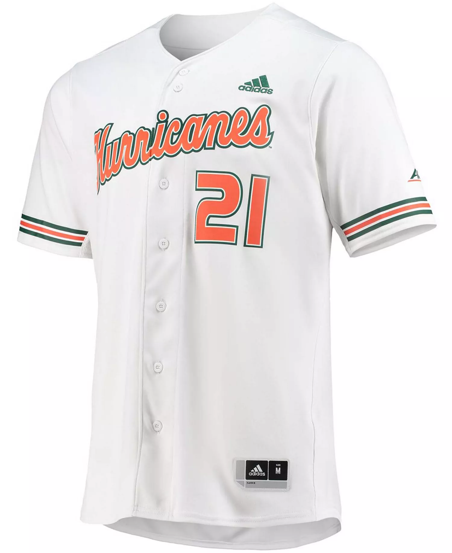 Men's White Miami Hurricanes Replica Baseball Jersey - White - 2XL