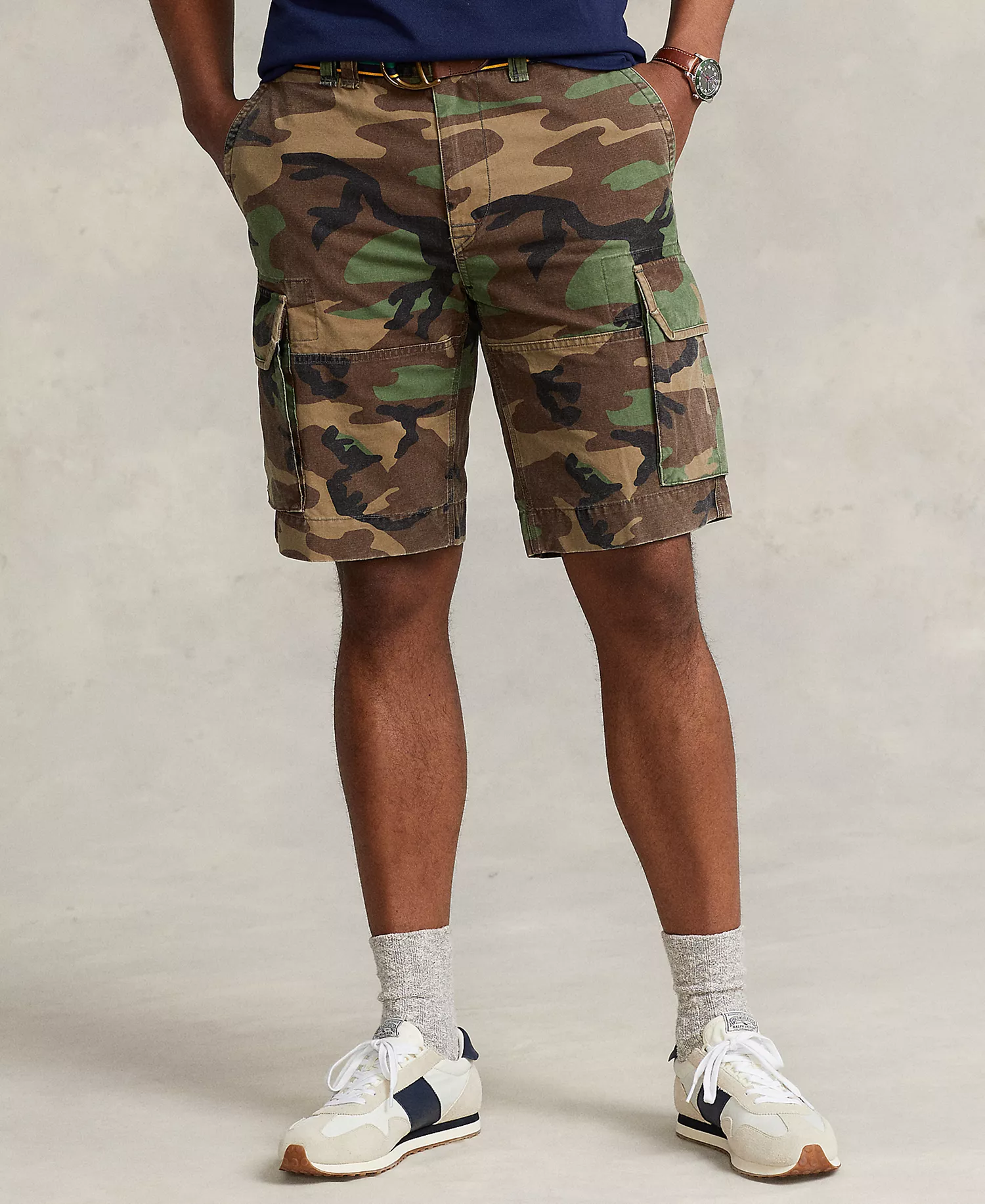 Men's Big & Tall Relaxed Fit 10" Camouflage Cotton Cargo Shorts - Surplus Camo - 38T
