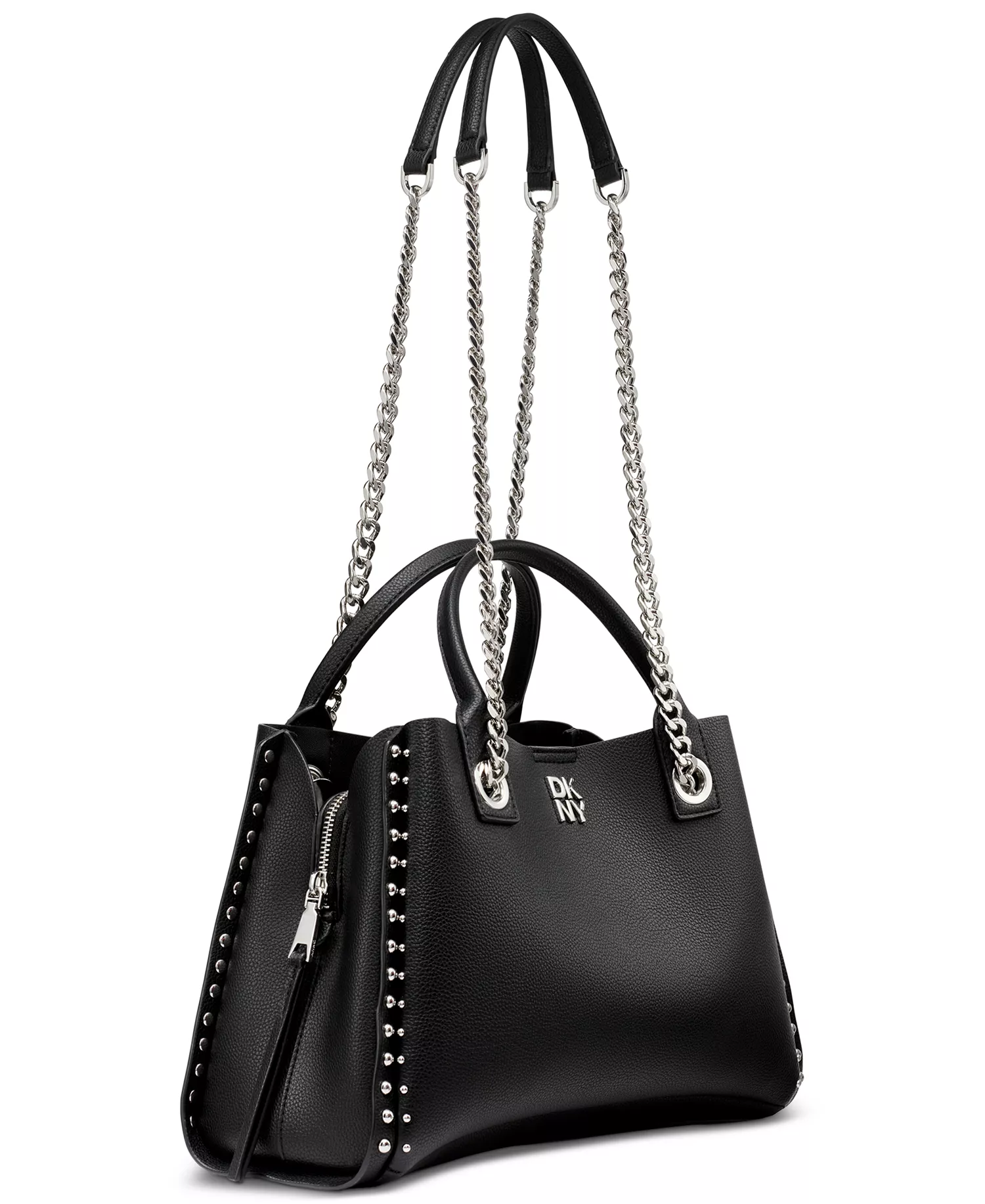 Josie Medium Studded Satchel - Black/silver - NO SIZE