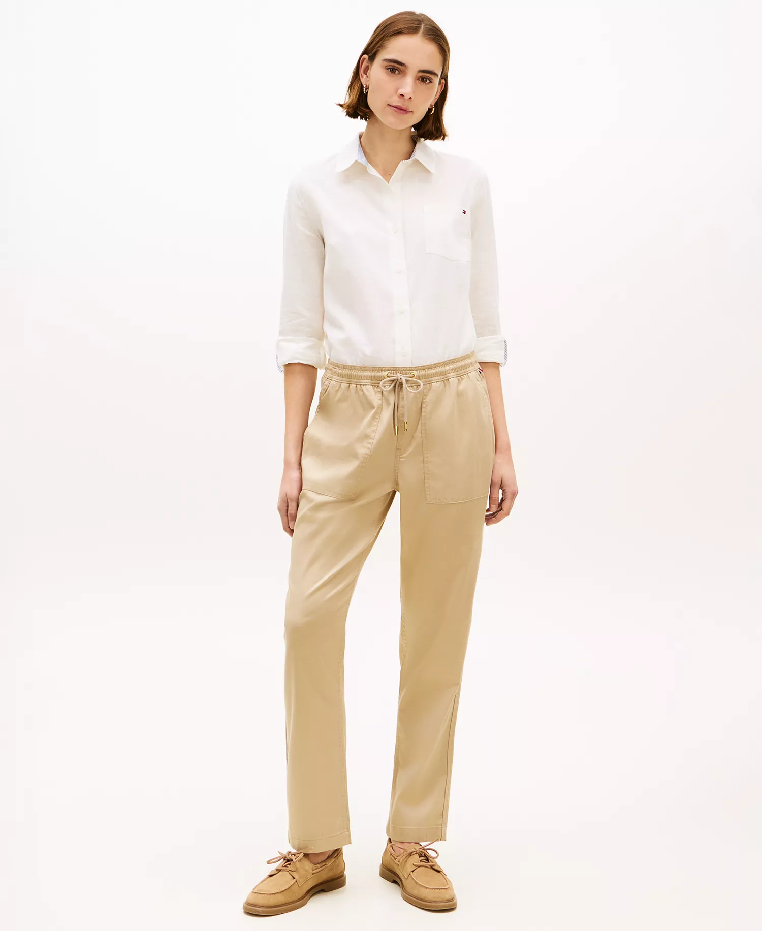 Women's Cargo Pull-On Pants - Beige - L