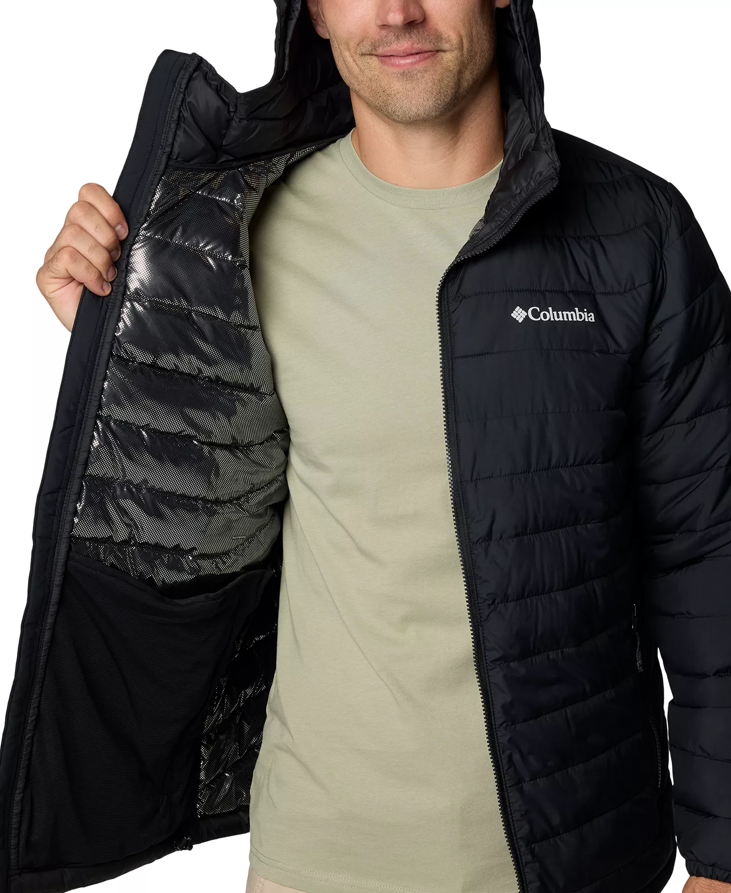 Men's Powder Lite II Hooded Jacket - Black - L