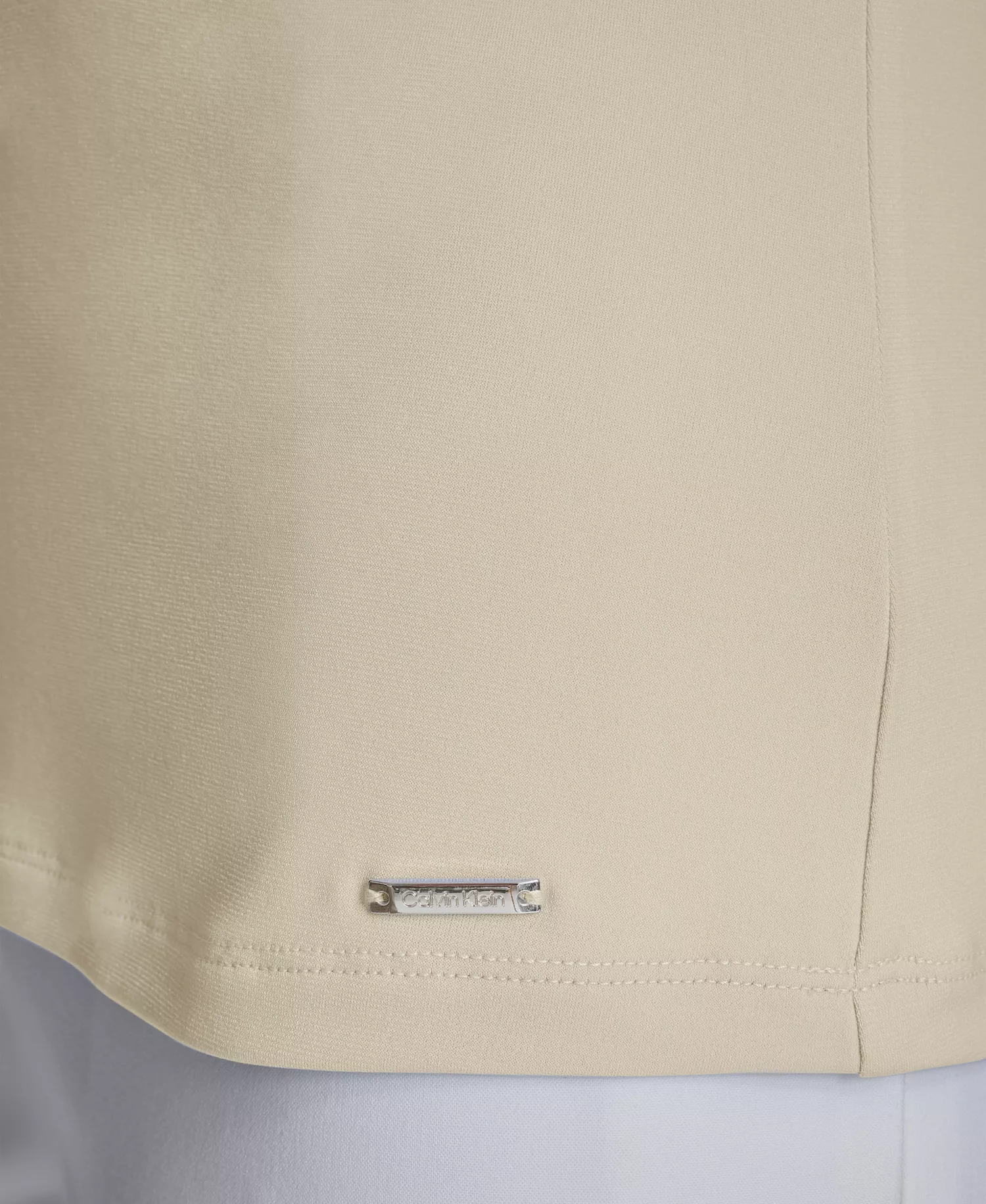 Women's Solid V-Neck Blouse - Double Cream - L
