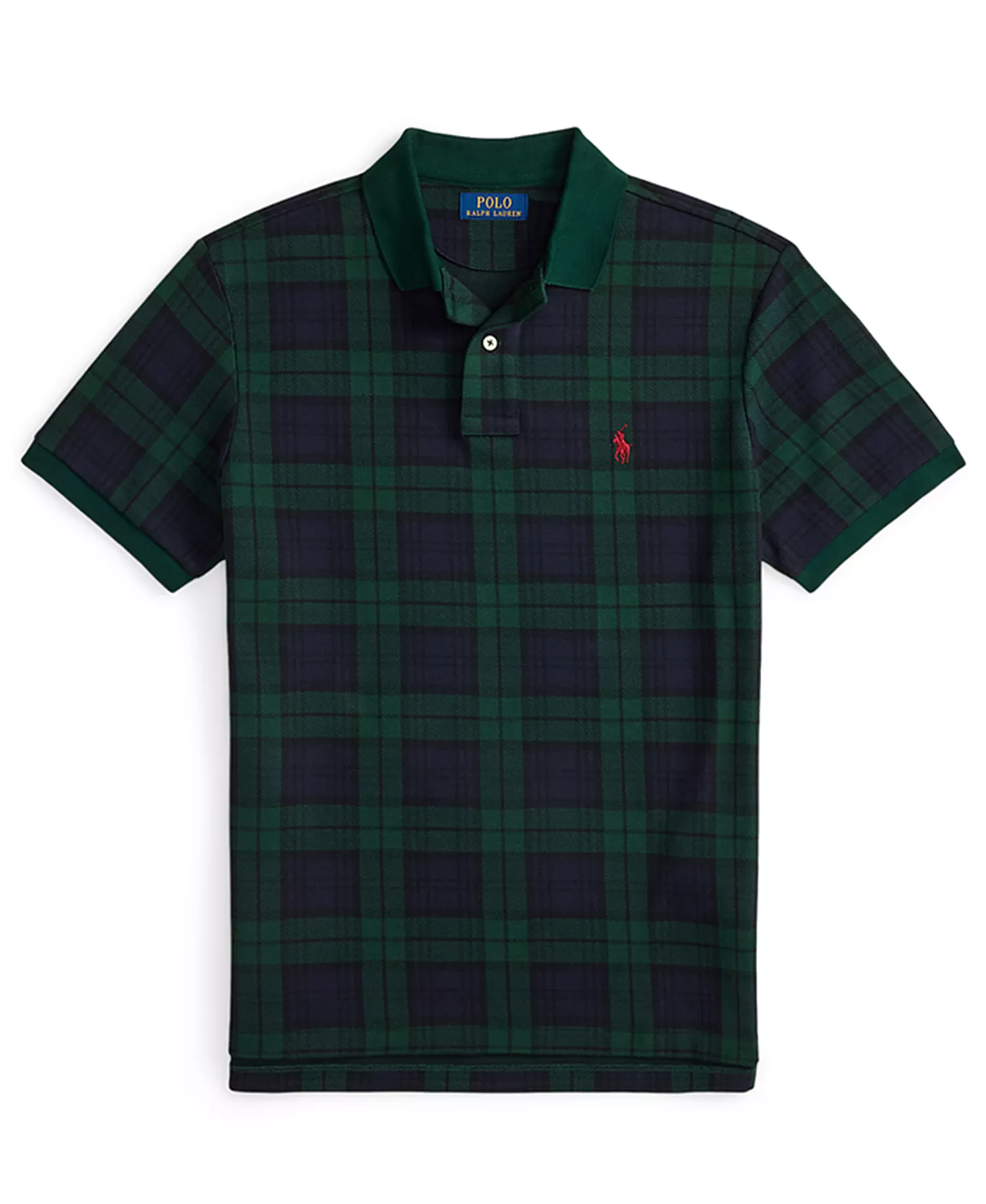Men's Holiday Plaid Polo Shirt - Blackwatch Tartan - 2XL