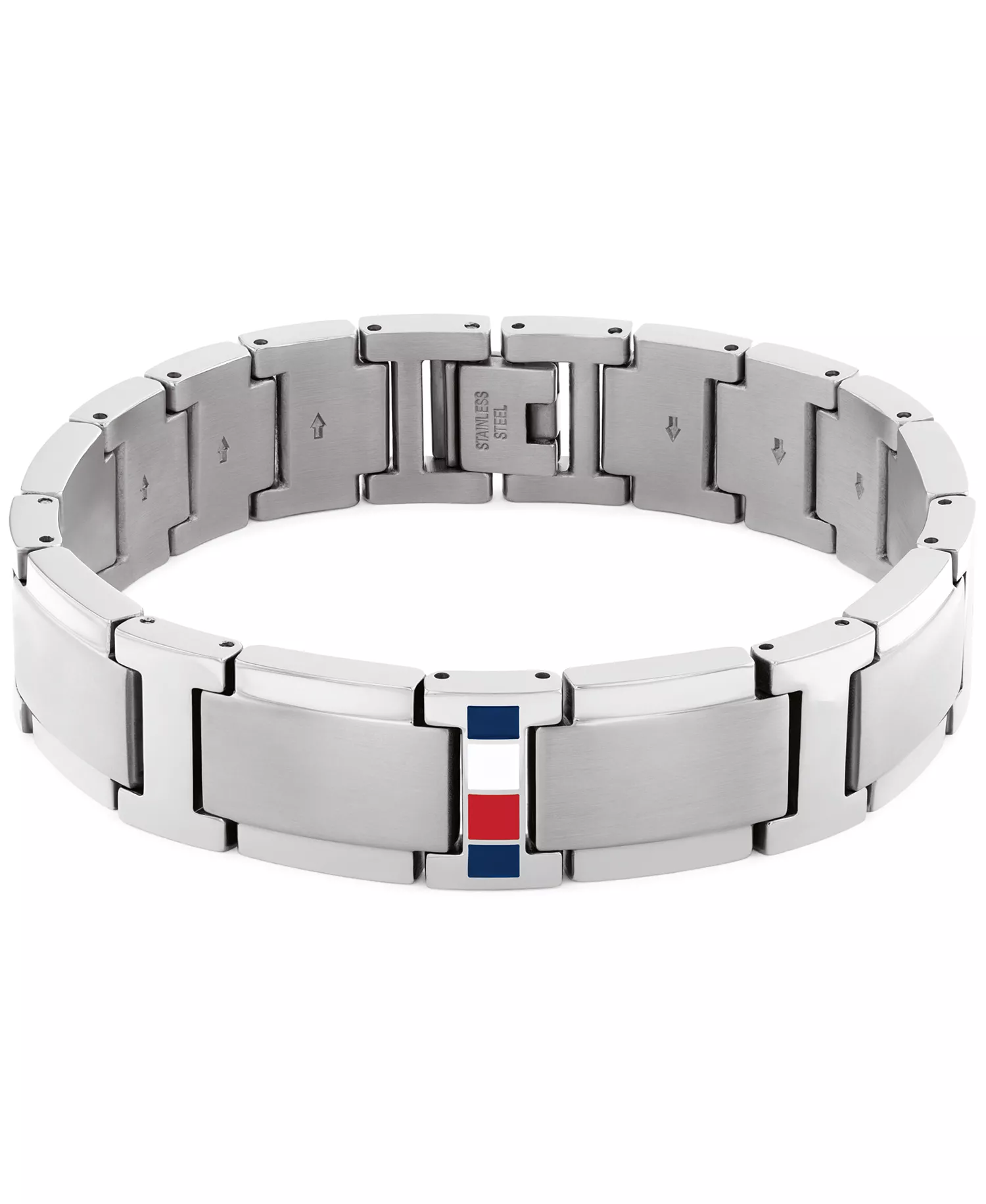 Men's Silver-Tone Stainless Steel Adjustable Bracelet - Silver Tone Stainless Steel - ONE SIZE