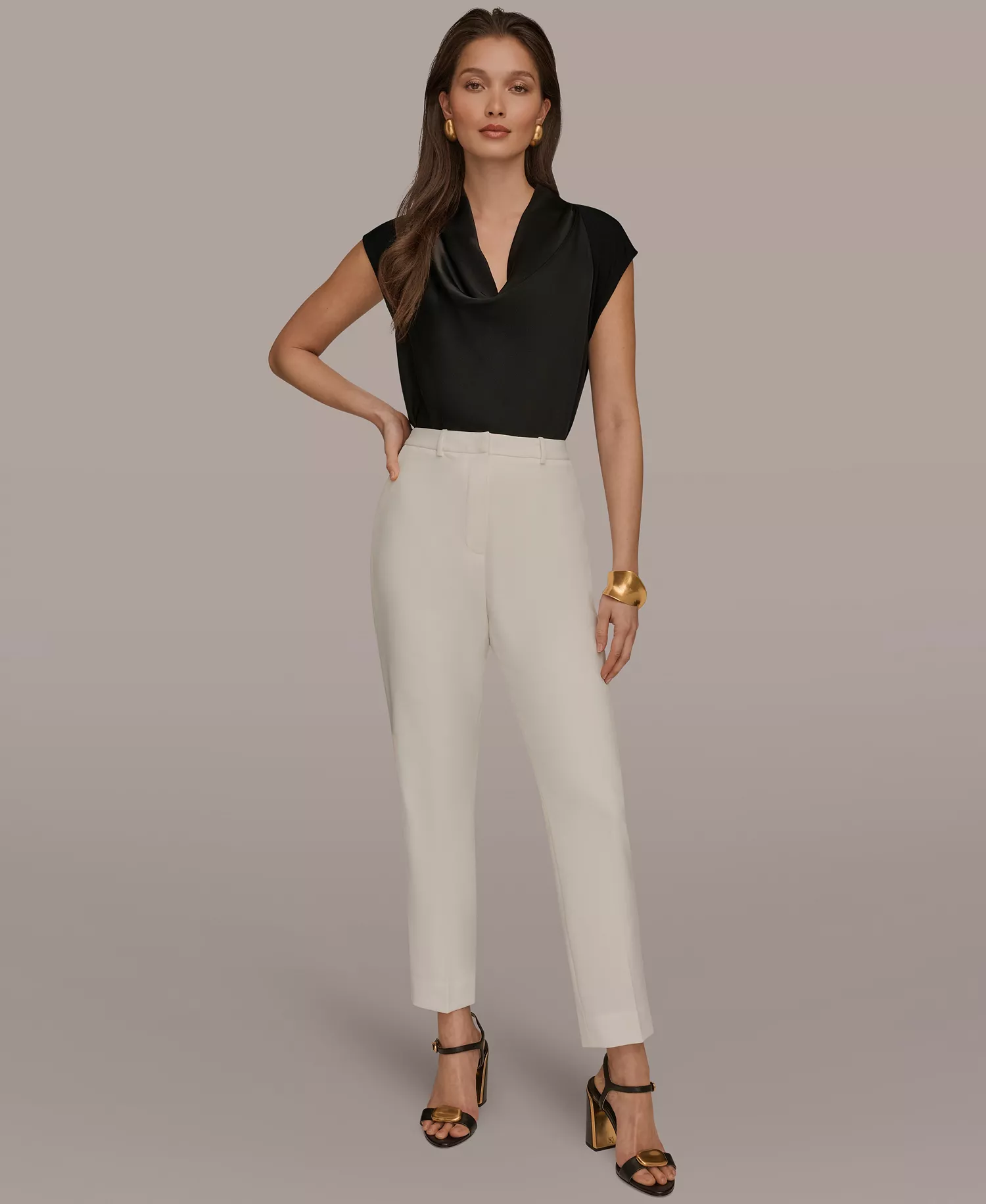 Women's Slim Leg Ponte Pants - Cream - 10