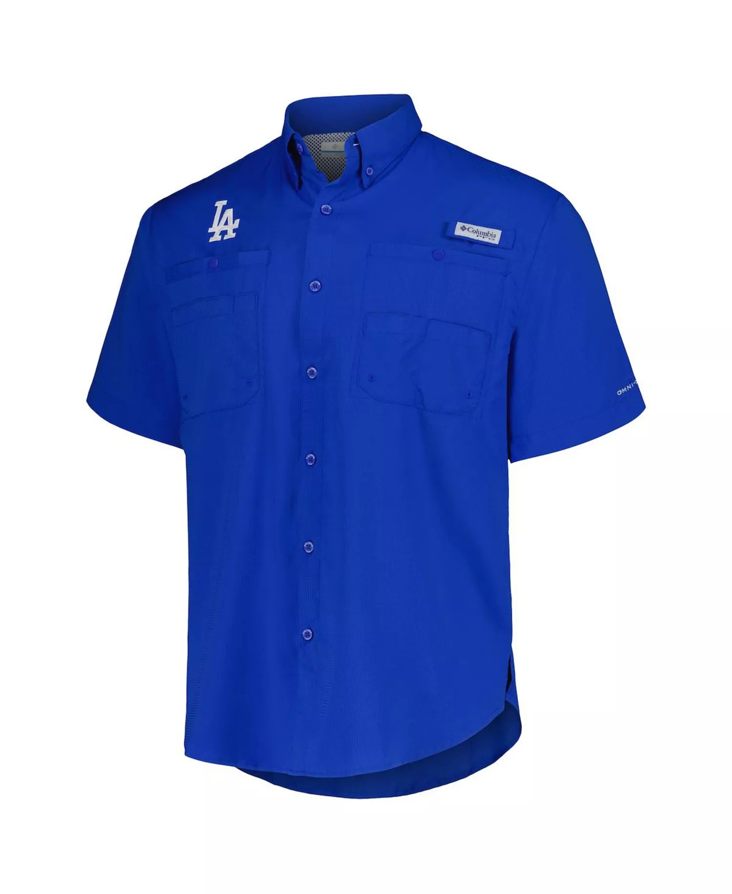 Men's Royal Los Angeles Dodgers Tamiami Omni-Shade Button-Down Shirt - Royal - 2XL