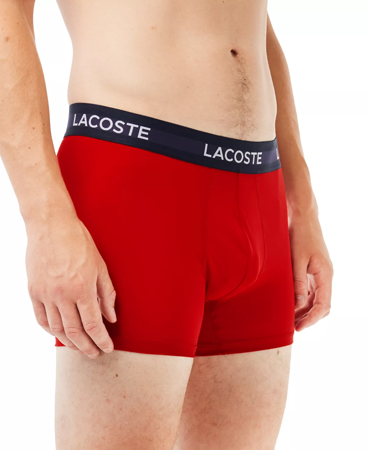 Men's 3-Pack Microfiber Trunk Underwear - Red/Navy/White - S