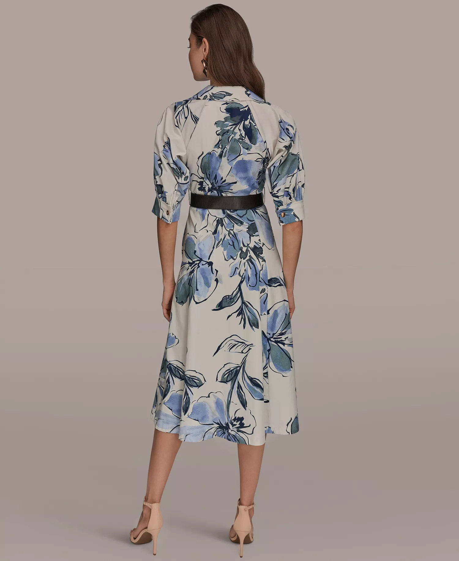 Women's Spread Collar Floral Midi Shirt Dress - Tempest Multi - 10