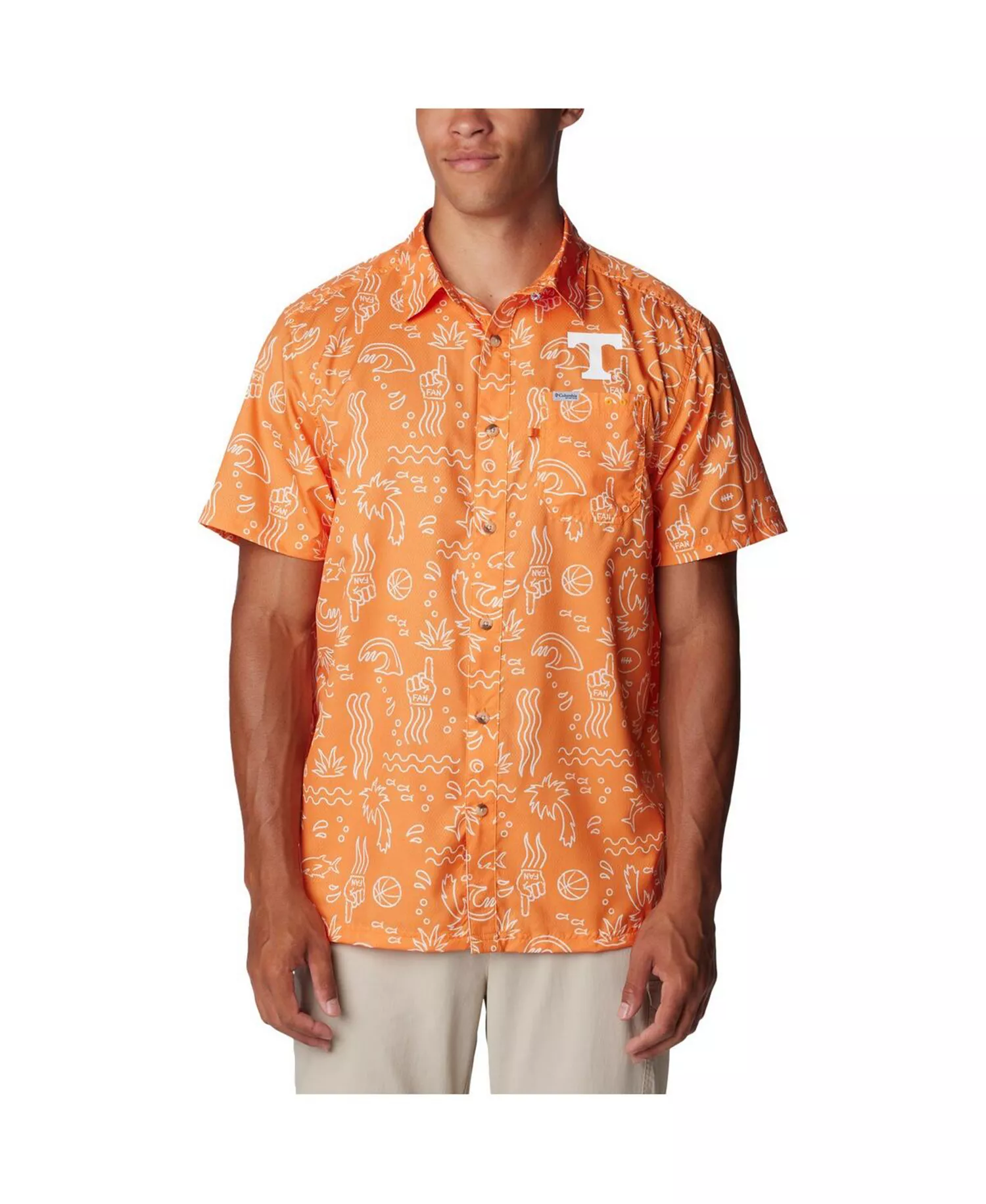 Men's Tennessee Orange Tennessee Volunteers Super Slack Tide Omni-Wick Button-Up Shirt - Tennessee Orange - L