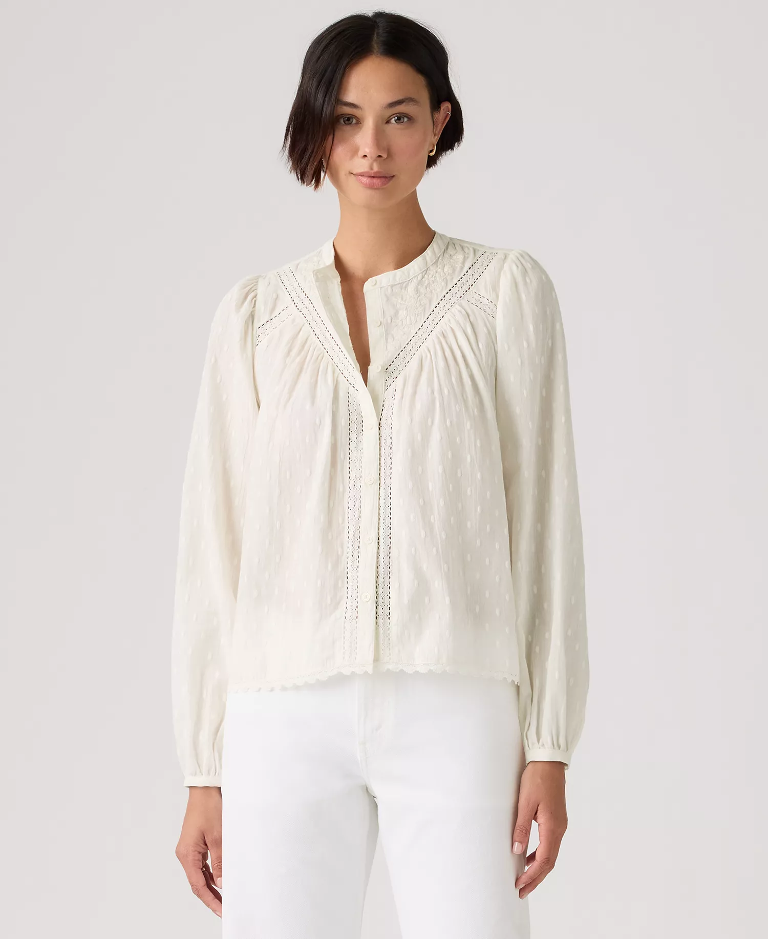 Women's Cleo Long-Sleeve Blouse - Egret - L