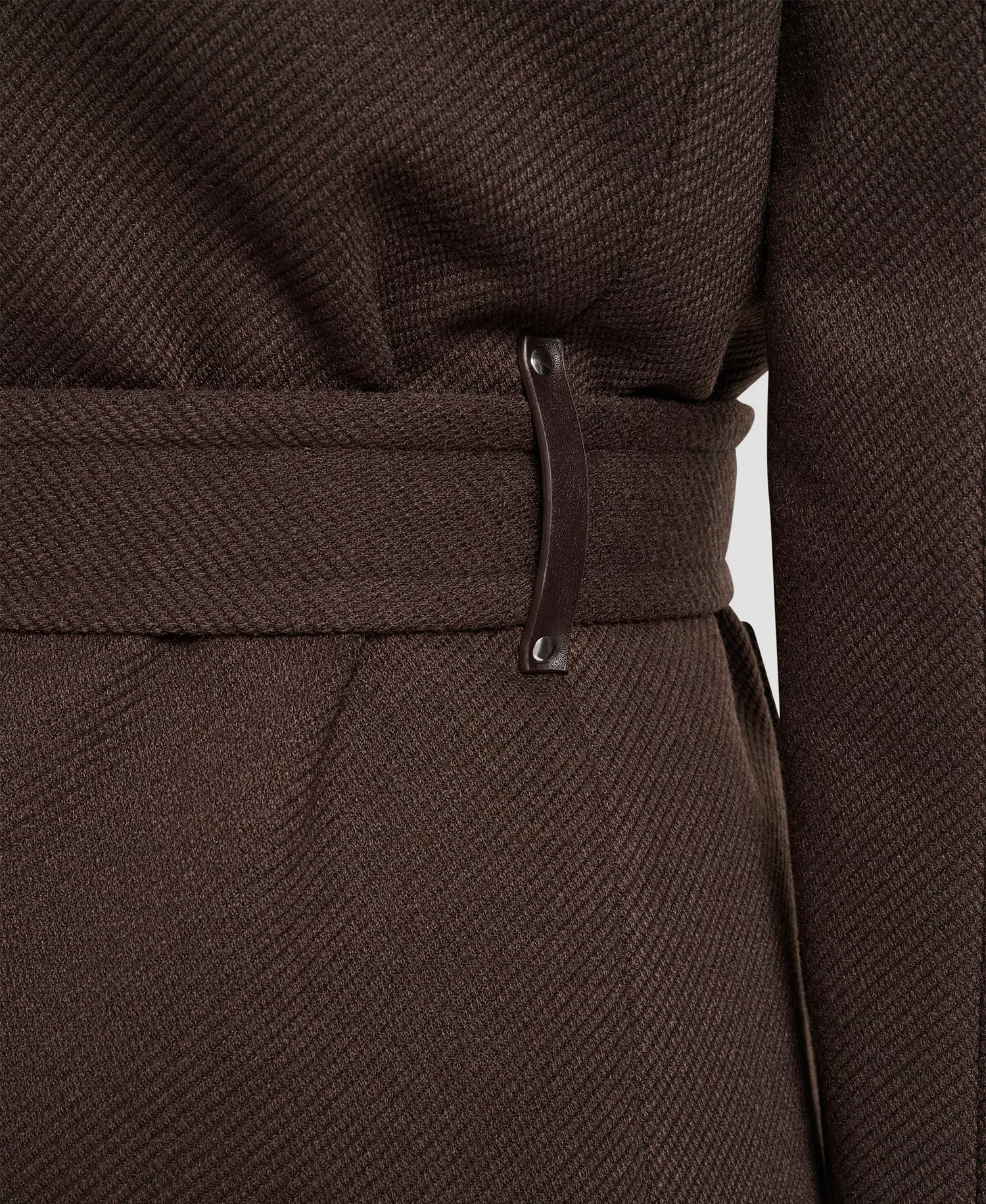 Women's Single-Breasted Pillow Collar Coat - Bitter - L