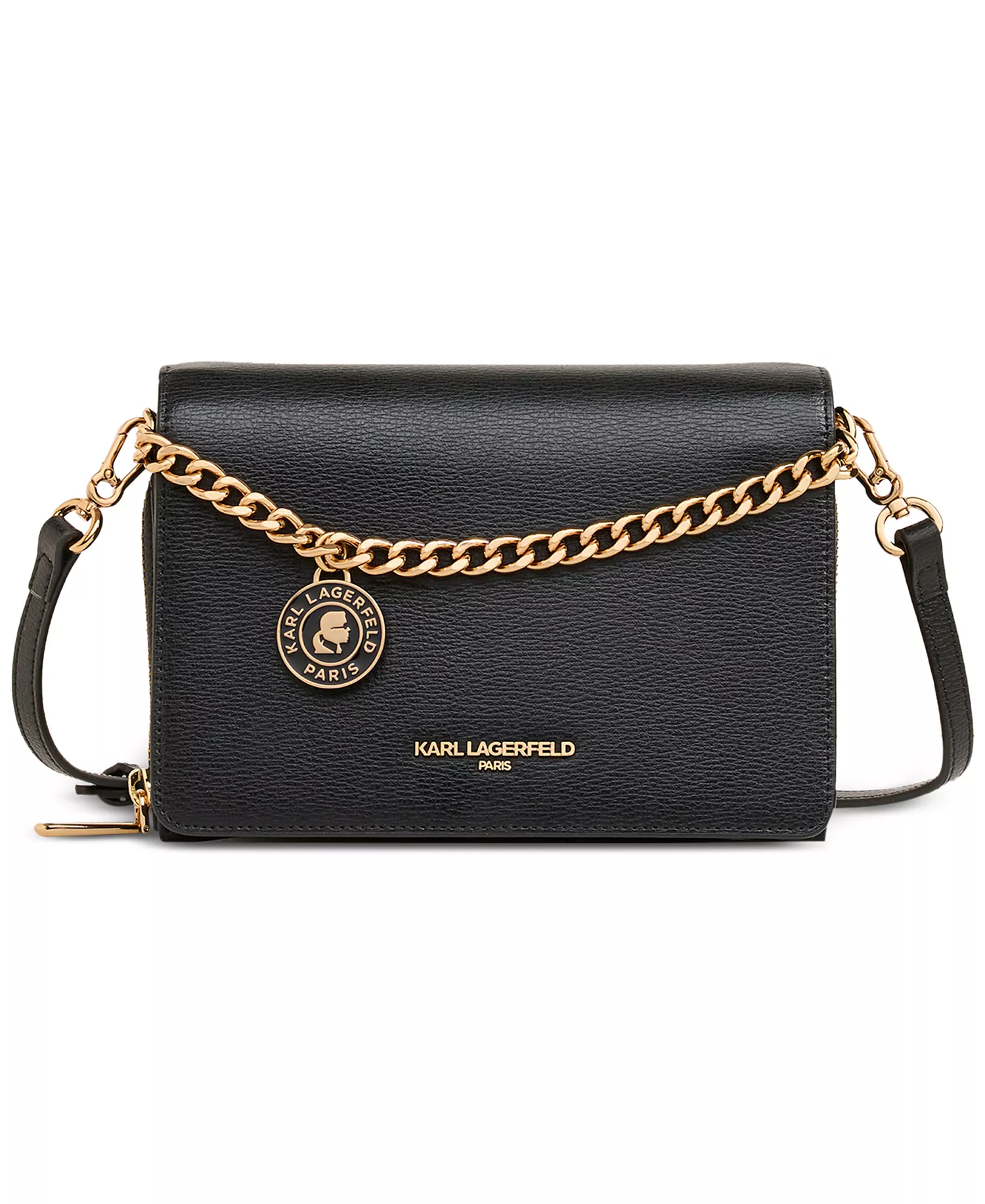 Lourdes Crossbody with Chain Strap - Black - NO SIZE