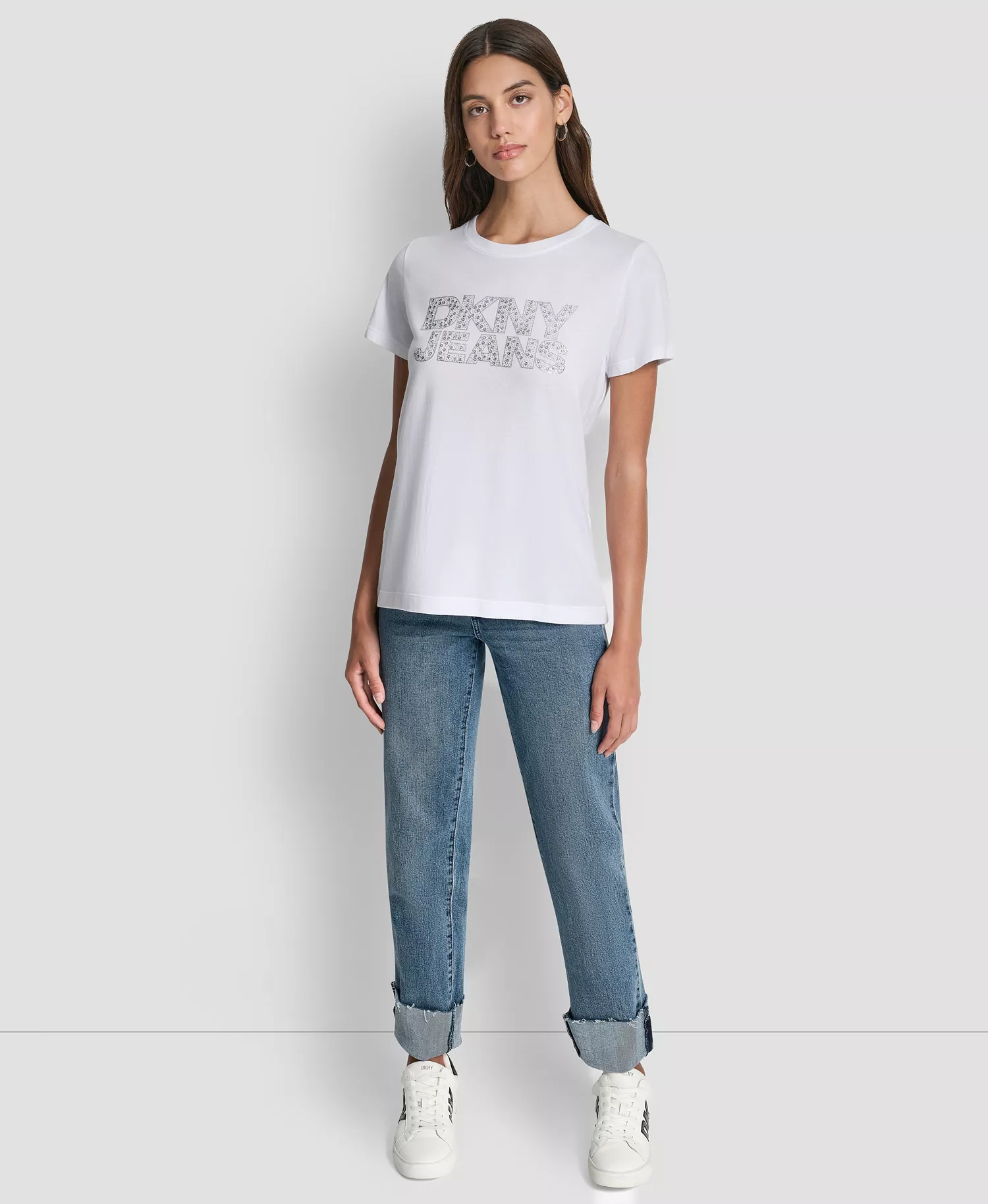 Women's Short Sleeve Crewneck T-shirt - White/Clear Silver - M