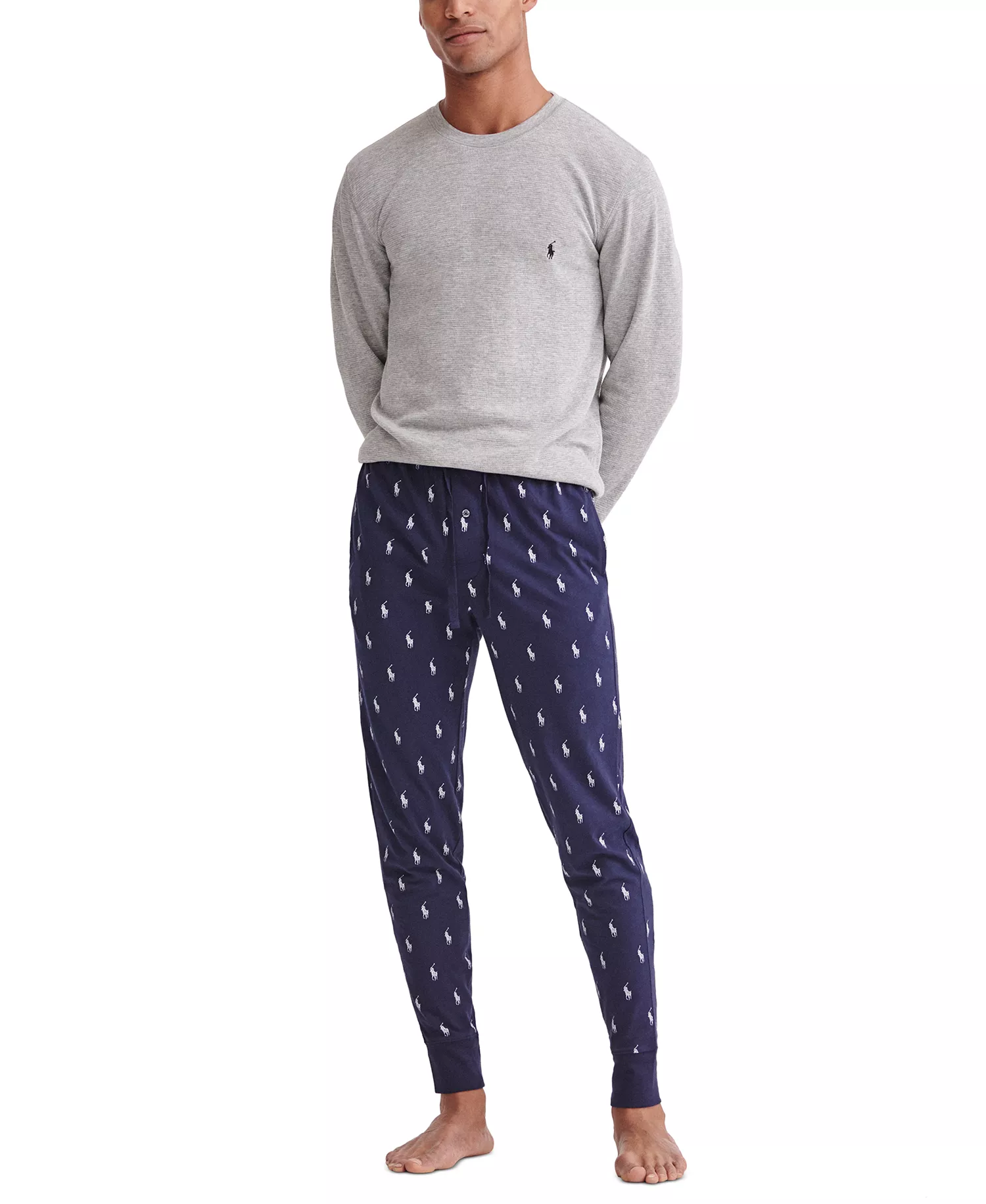 Men's Lightweight Cotton Logo Pajama Pants - Andover Heather - L