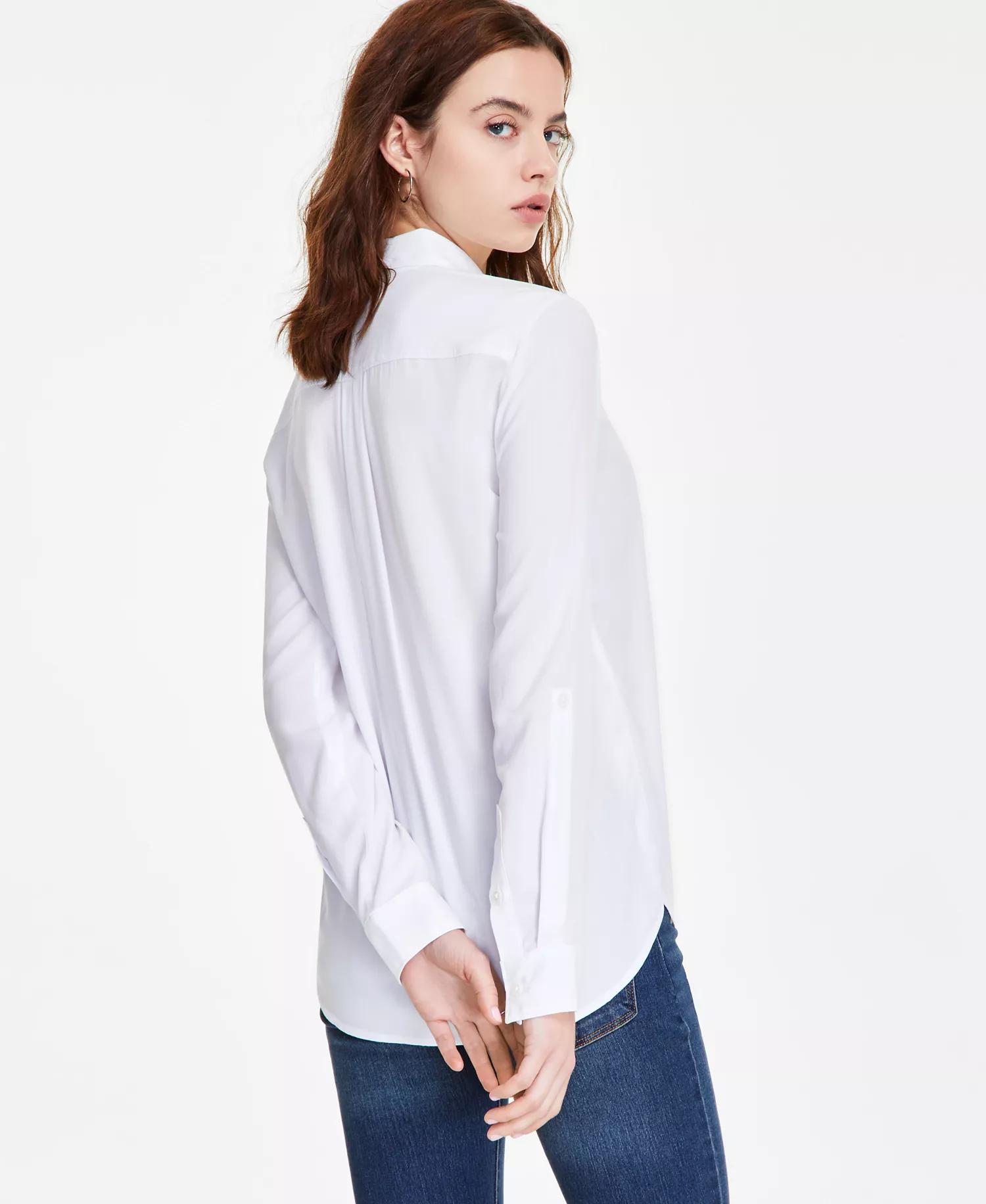 Women's Darlene Collared Button-Front Shirt - Bright White - L