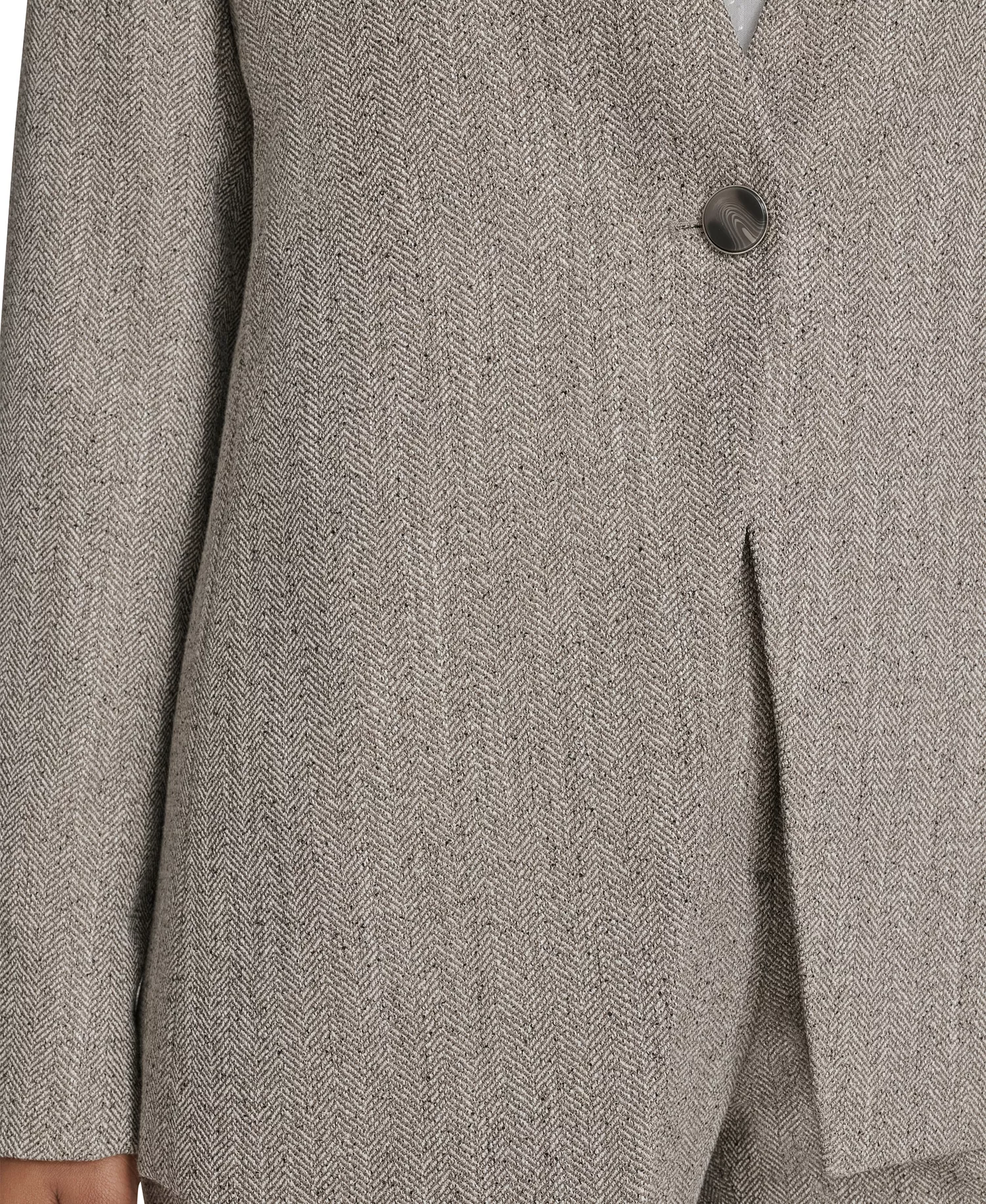 Petite Novelty One Button Jacket - Oyster Multi - 10P