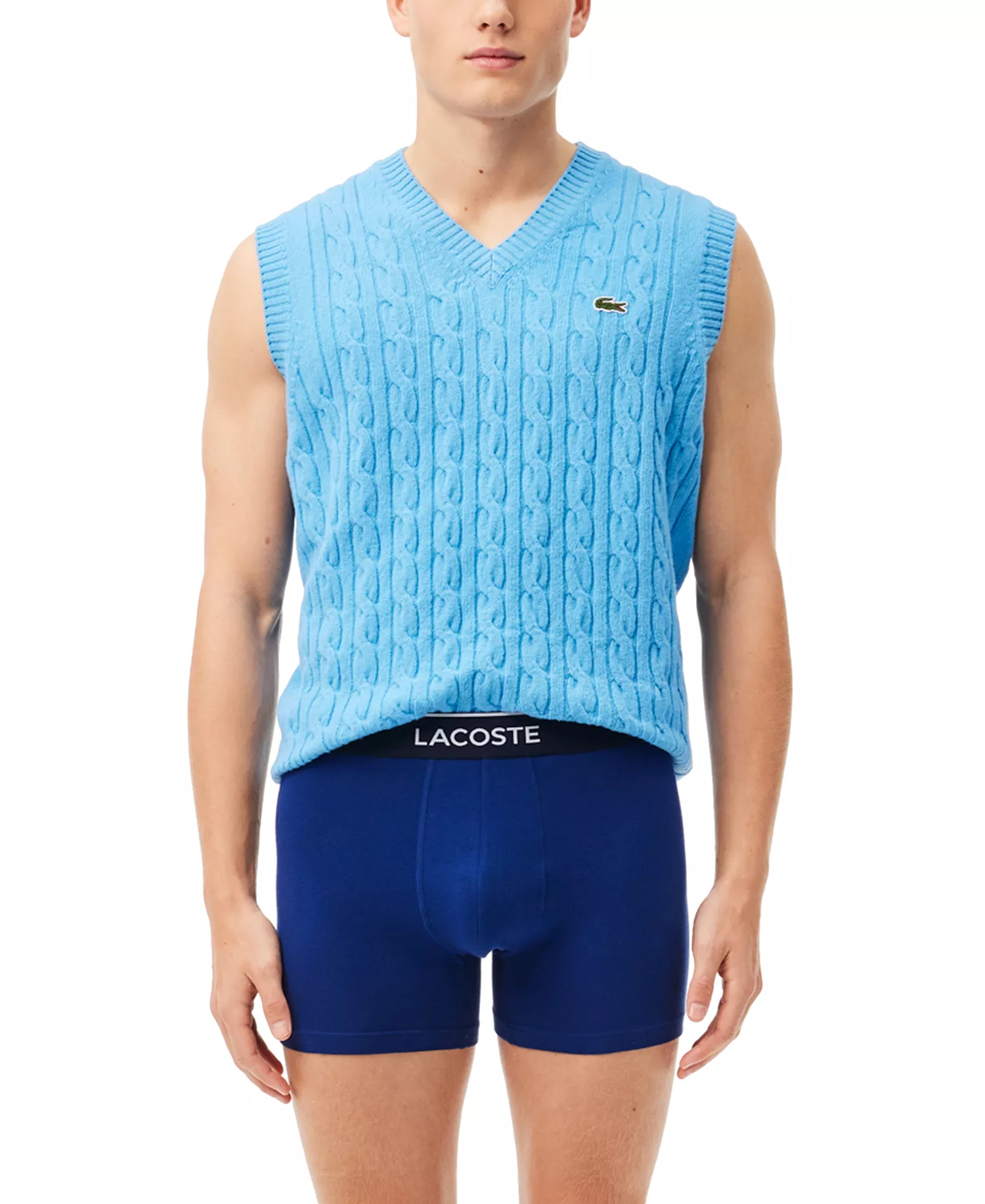 Men's 3-Pack Regular Fit Logo Waistband Boxer Briefs - NAVY BLUE - L