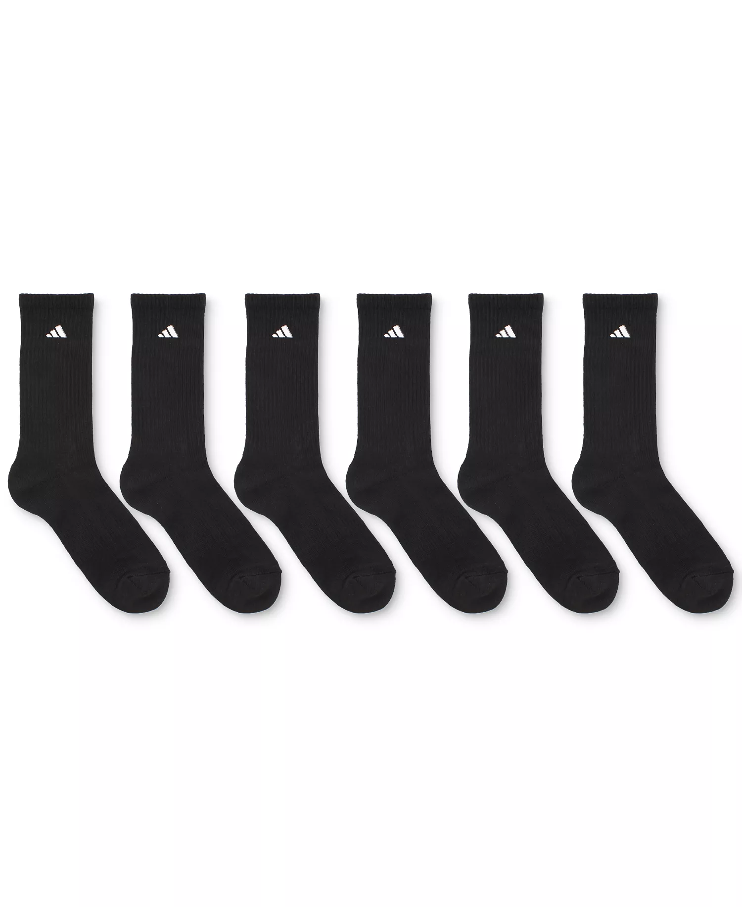 Men's Cushioned Athletic 6-Pack Crew Socks - Black - L (W 10-13 / M 8-12)