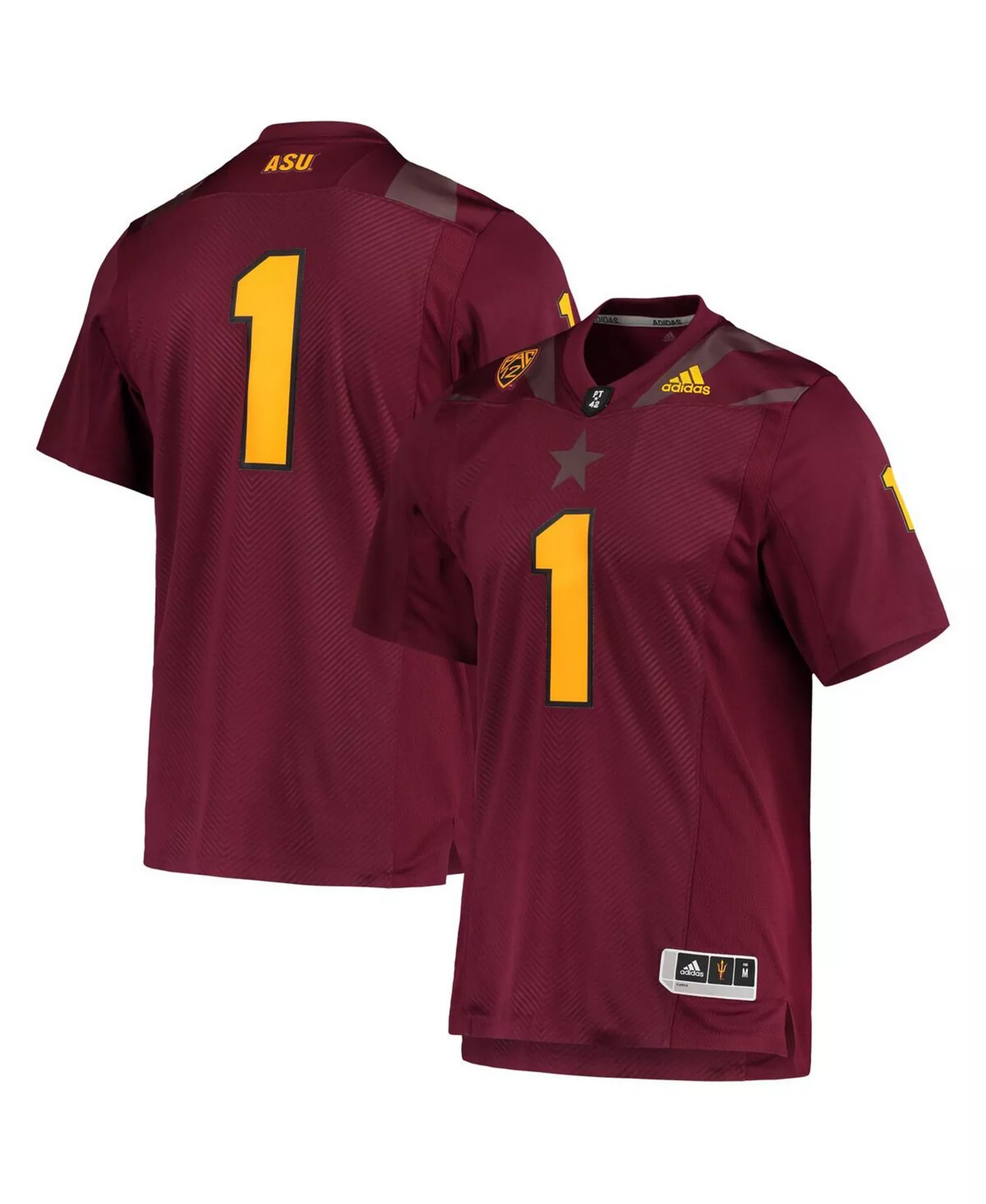 Men's 1 Maroon Arizona State Sun Devils Team Premier Football Jersey - Maroon - S
