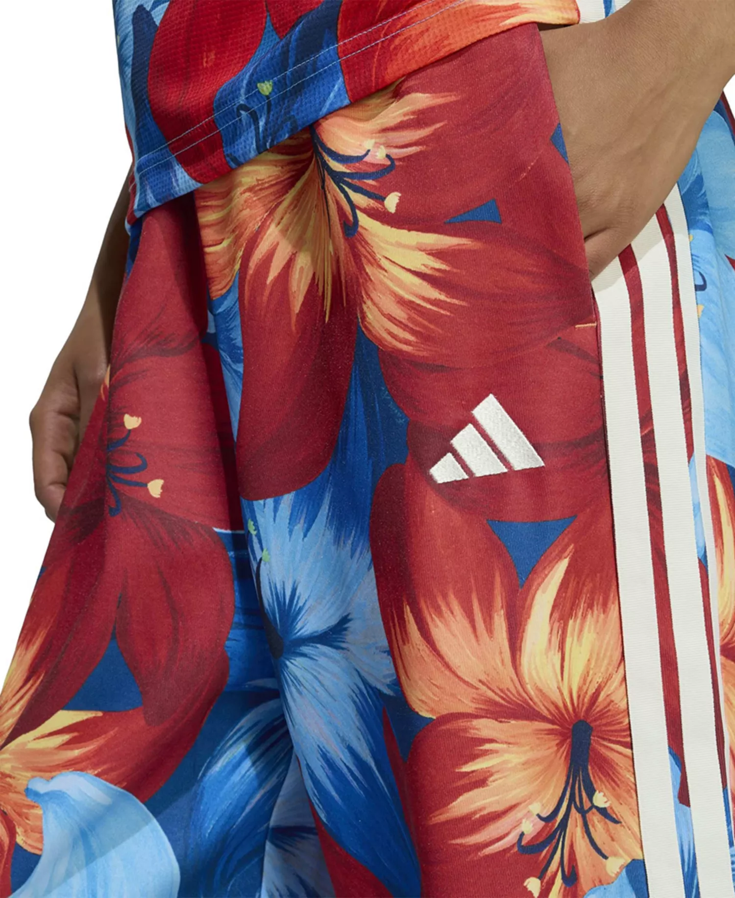 Women's x Farm Rio Drawstring Track Pants - Light Blue/Tactile Red/Cream White - S