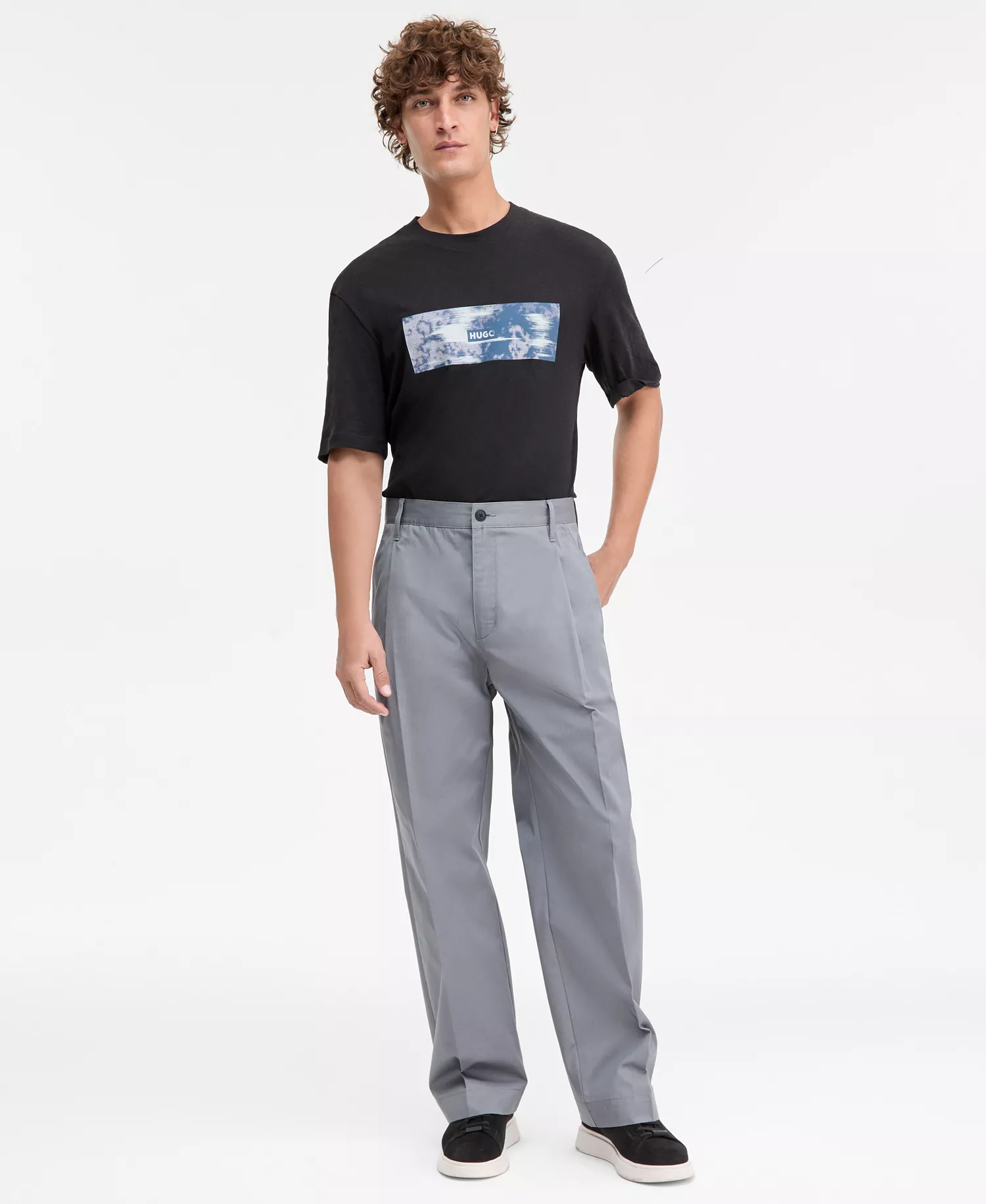 Roy Regular Fit Pleated Trousers - medium gray - 2XL