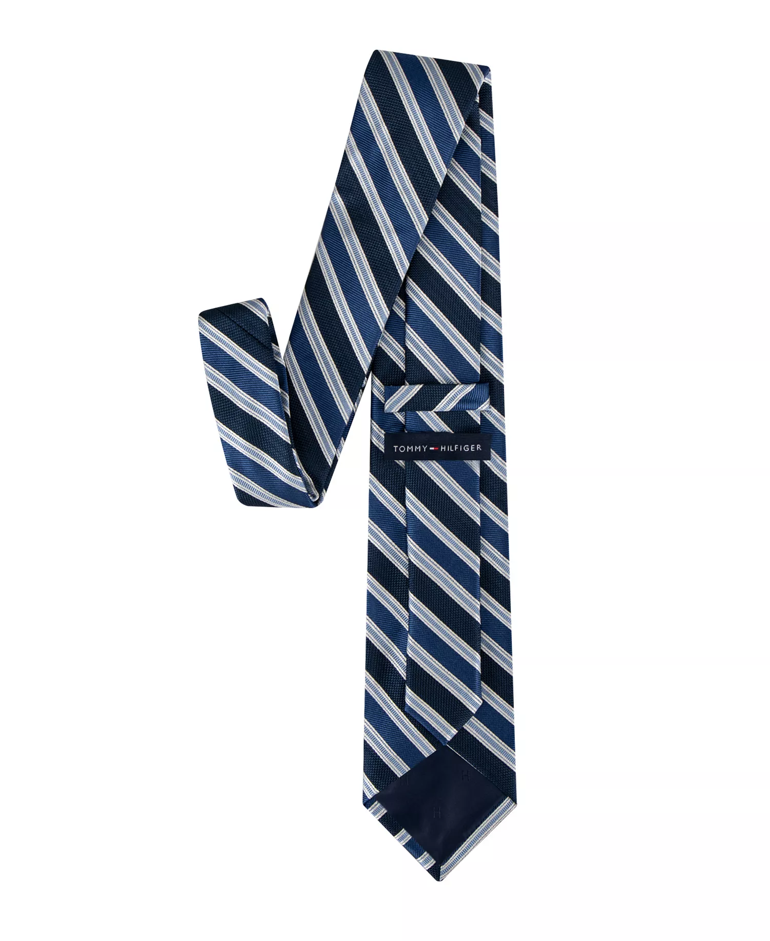 Men's Conrad Striped Pattern Classic Tie - Navy - ONE SIZE