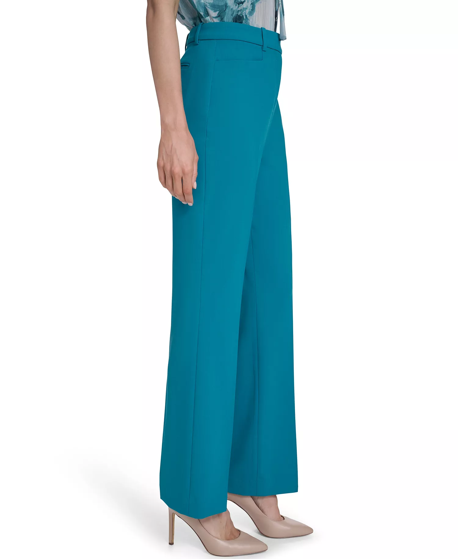 Women's Modern Straight Fit Pants - Petrol - 10