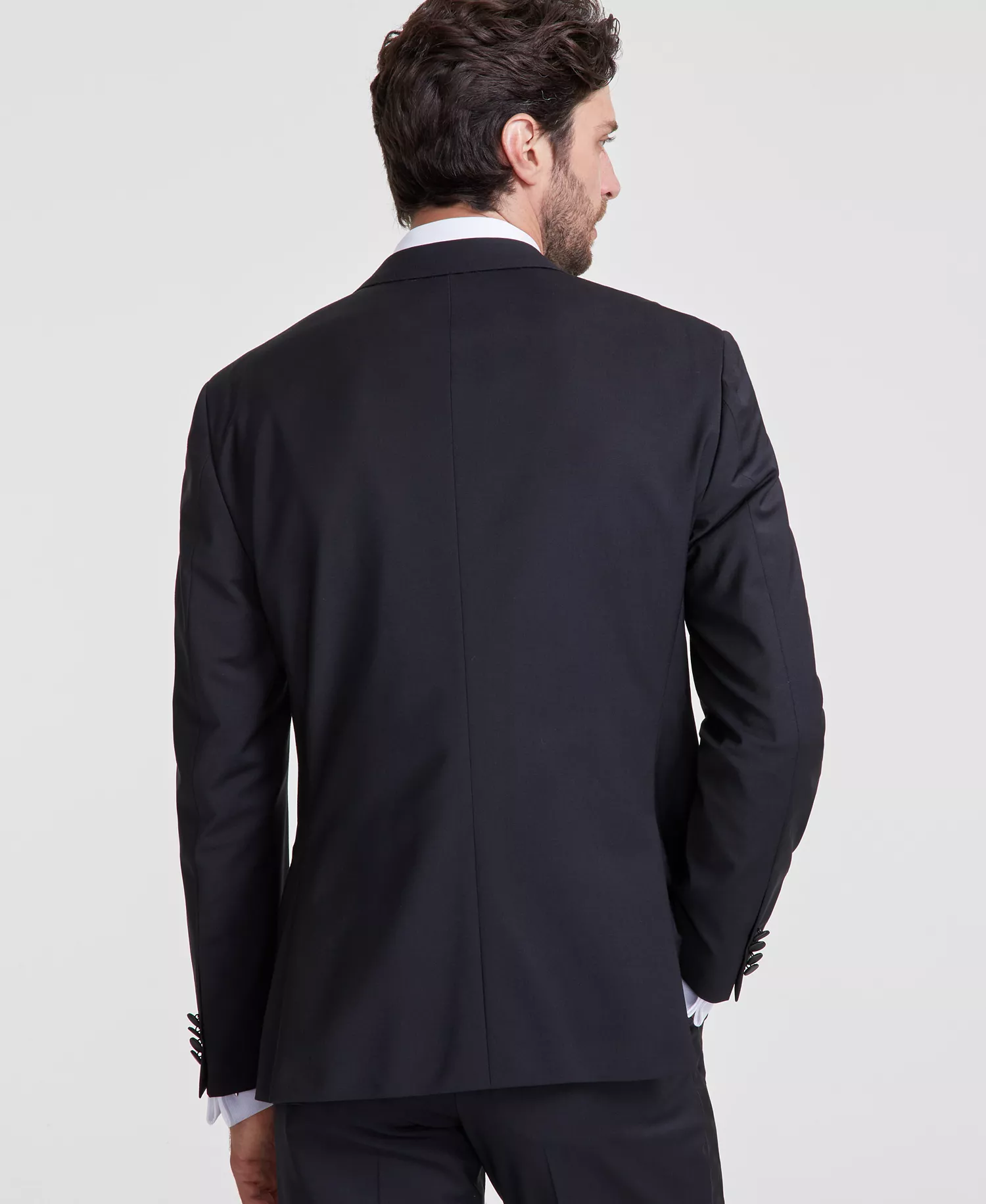 Men's Modern-Fit Wool Blend Super Flex Stretch Tuxedo Jacket - Black - 36R