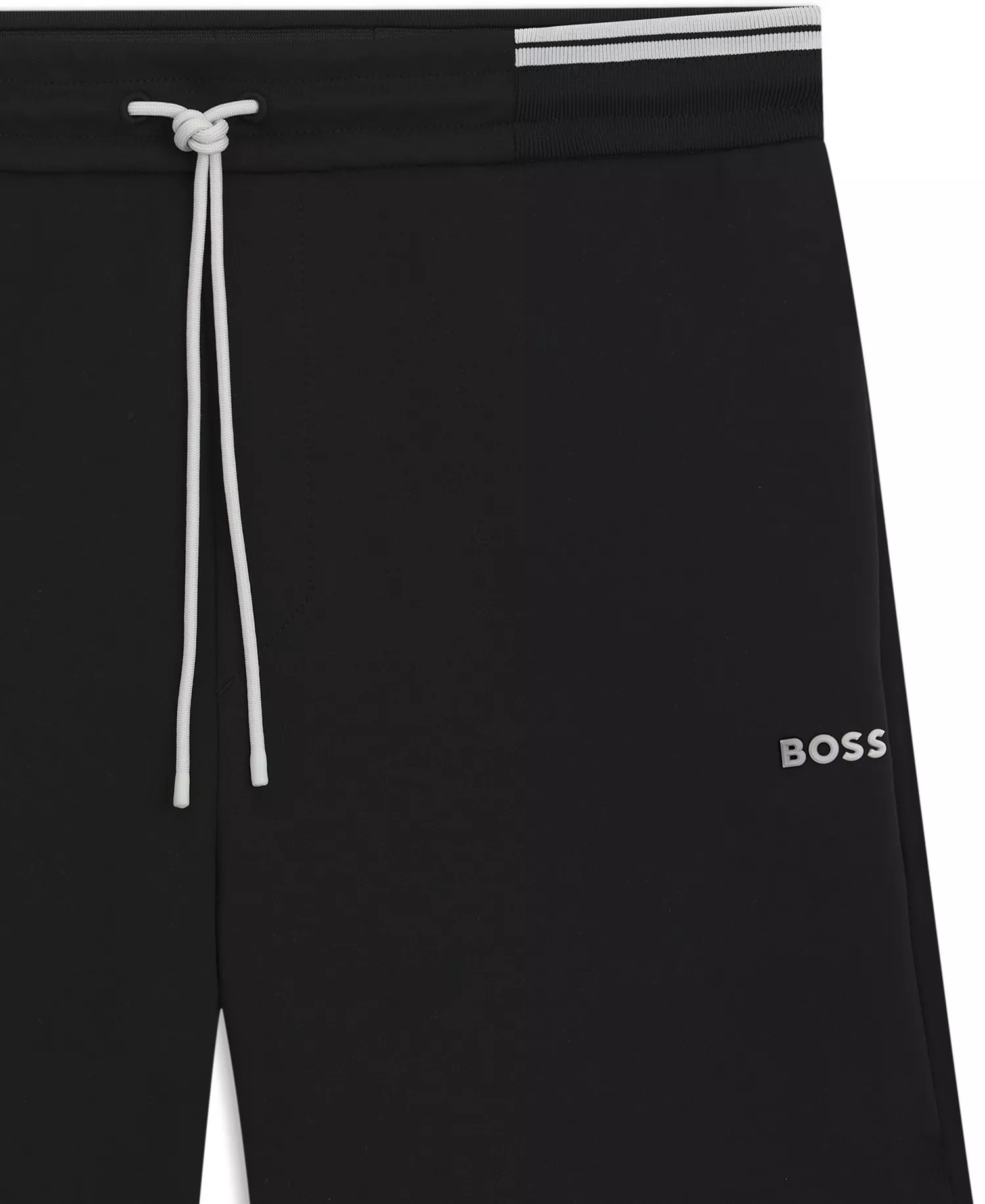 Men's Cotton-Blend Stripe Detail Shorts - Black - M