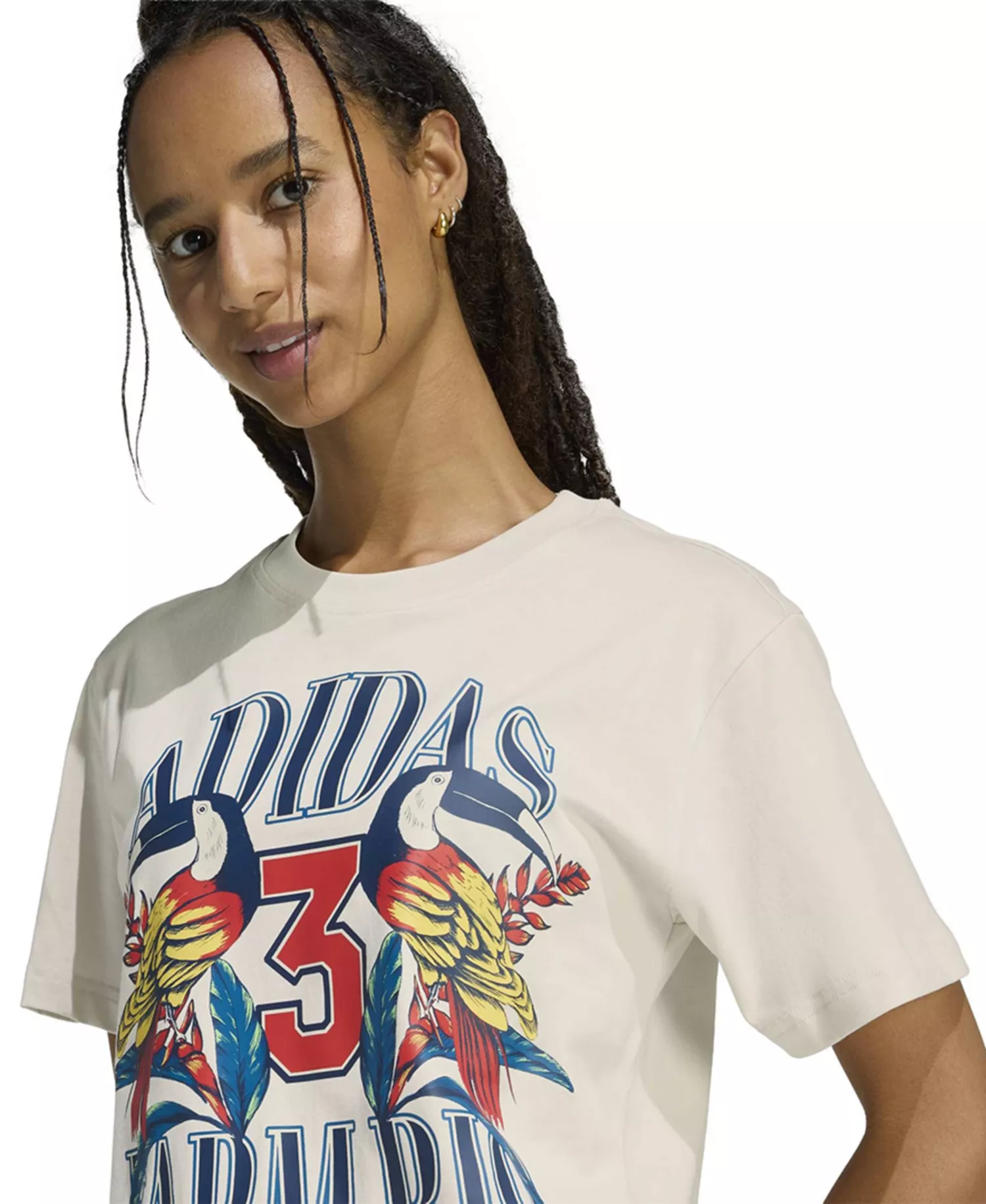 Women's x Farm Rio Graphic Crew Neck T-Shirt - Talc/Dark Marine - L