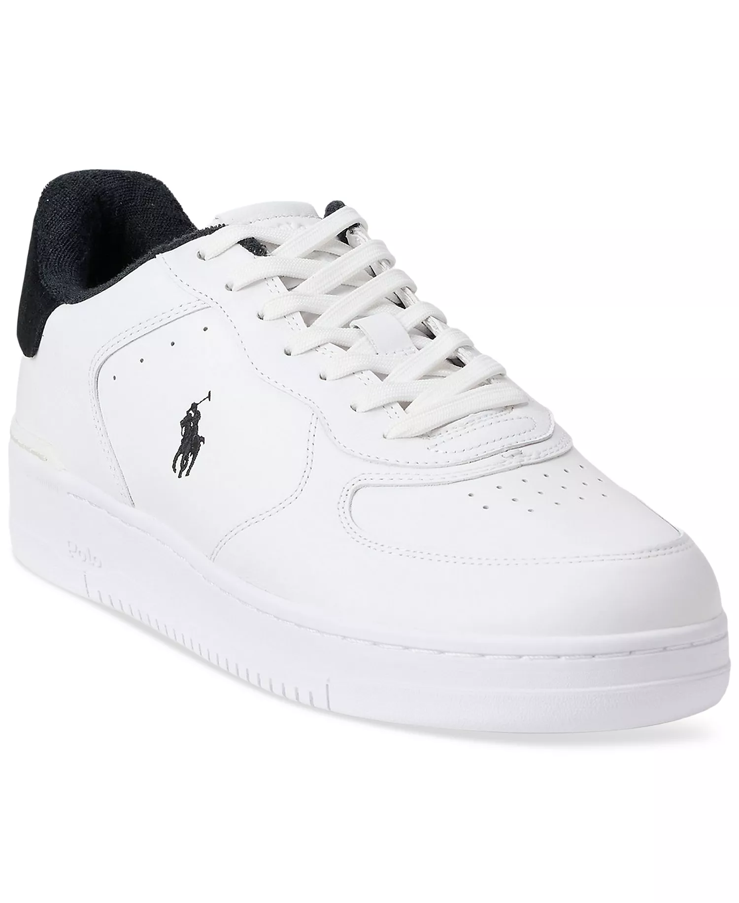 Men's Masters Court Leather Sneakers - White/black - 10