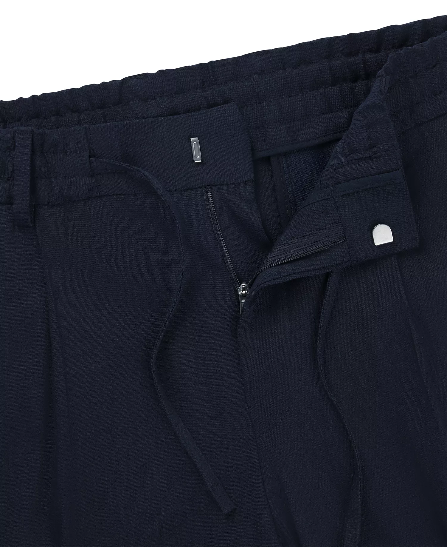 Men's Linen Blend Tapered-Fit Tailored Trousers - Dark Blue - 32R