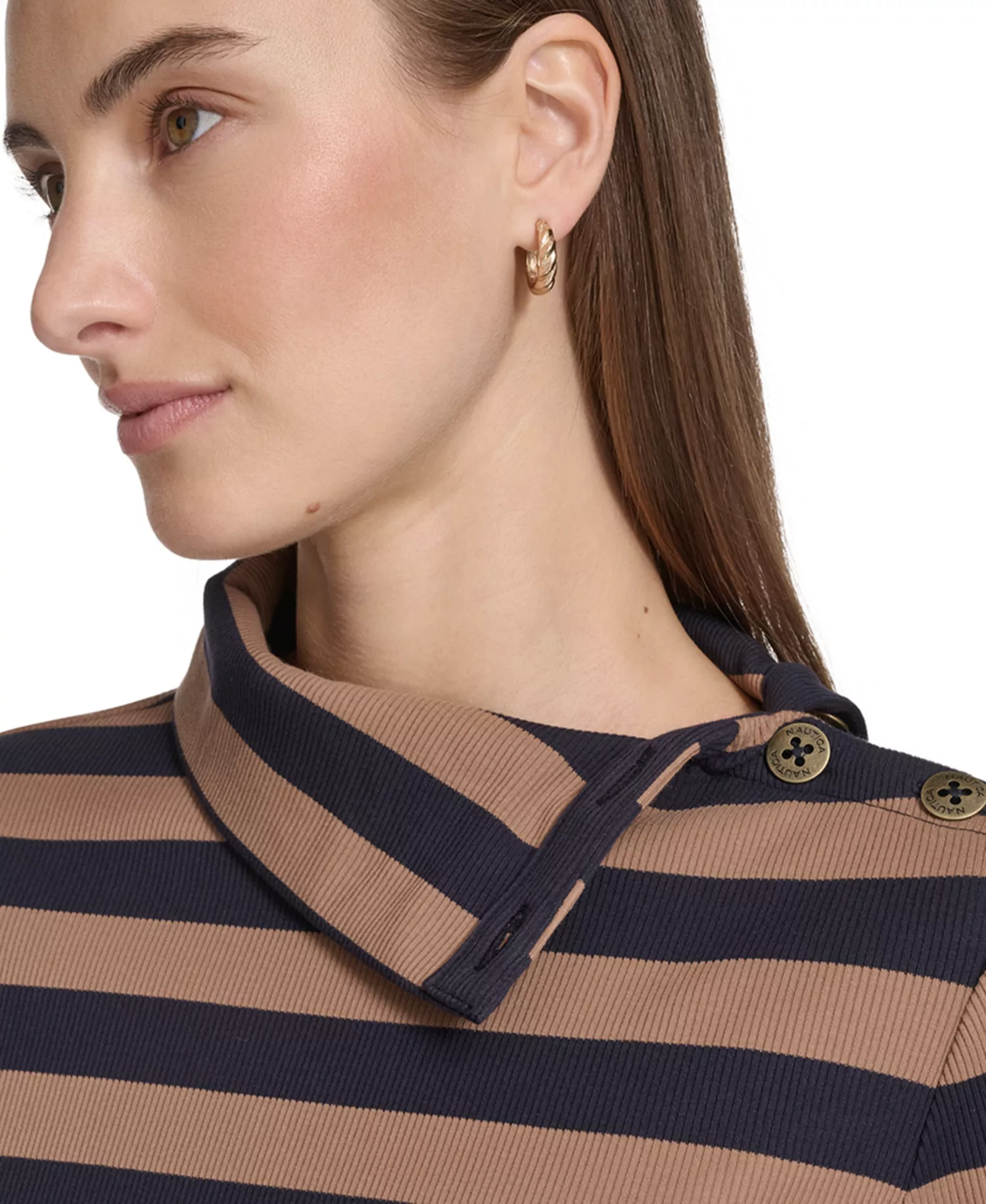 Nautica Women's Turtleneck Top - Night Sky Multi - L