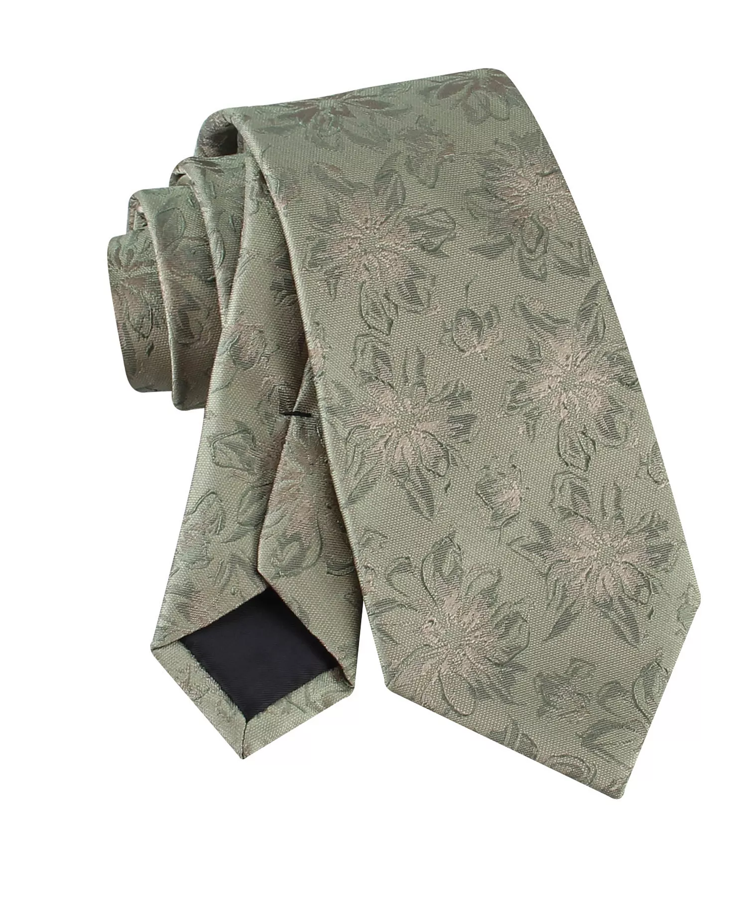 Men's Floral Pattern Tie - Sage - ONE SIZE