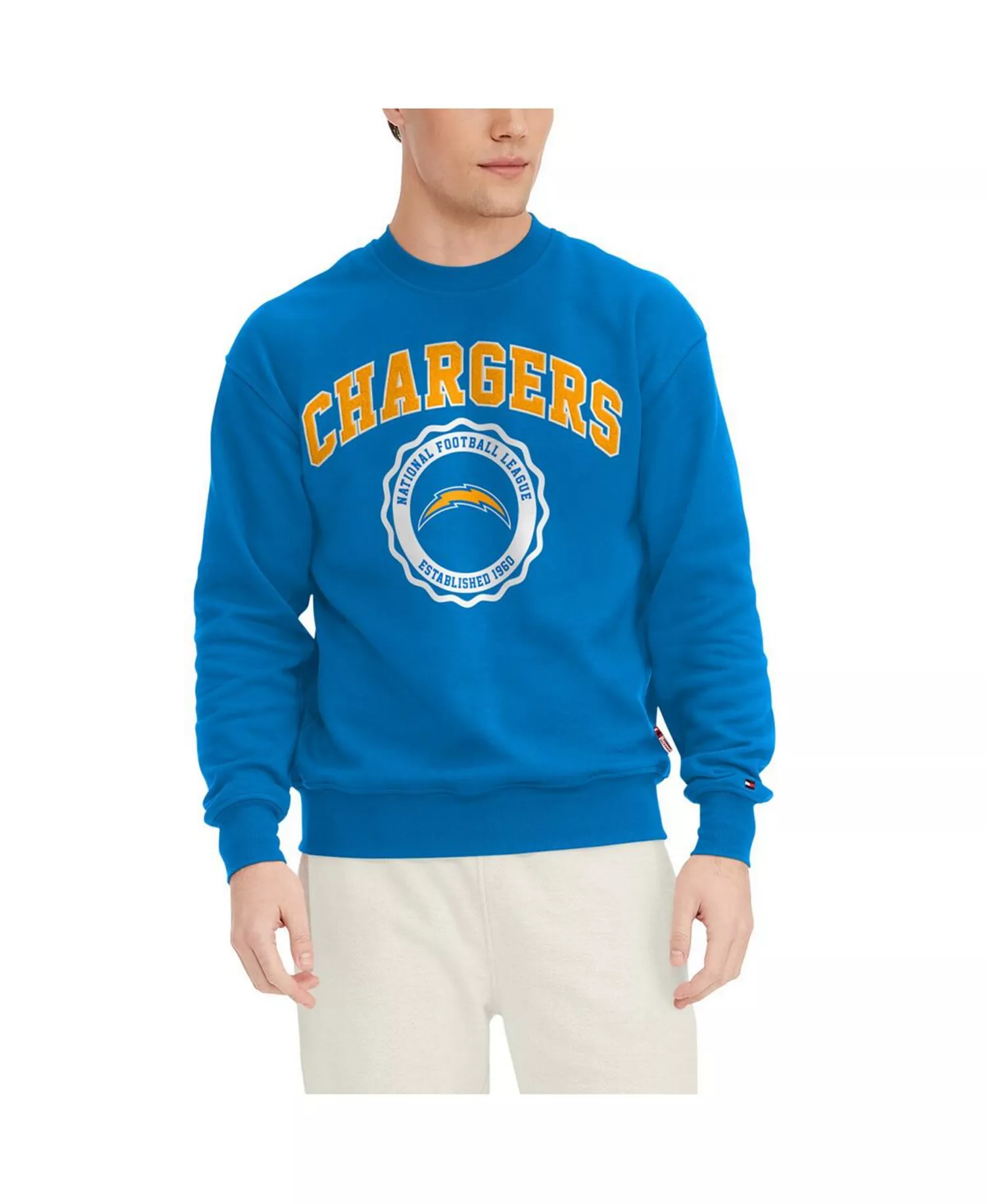 Men's Powder Blue Los Angeles Chargers Ronald Crew Sweatshirt - Powder Blue - 2XL