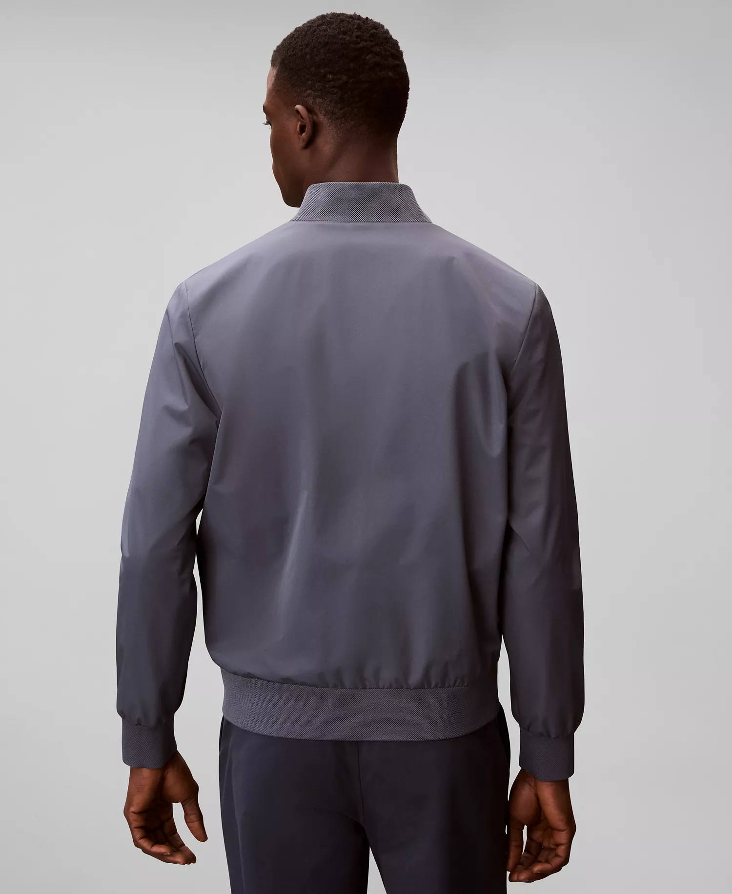 Men's Birdseye Round Collar Bomber Jacket - Anchor Navy - 2XL
