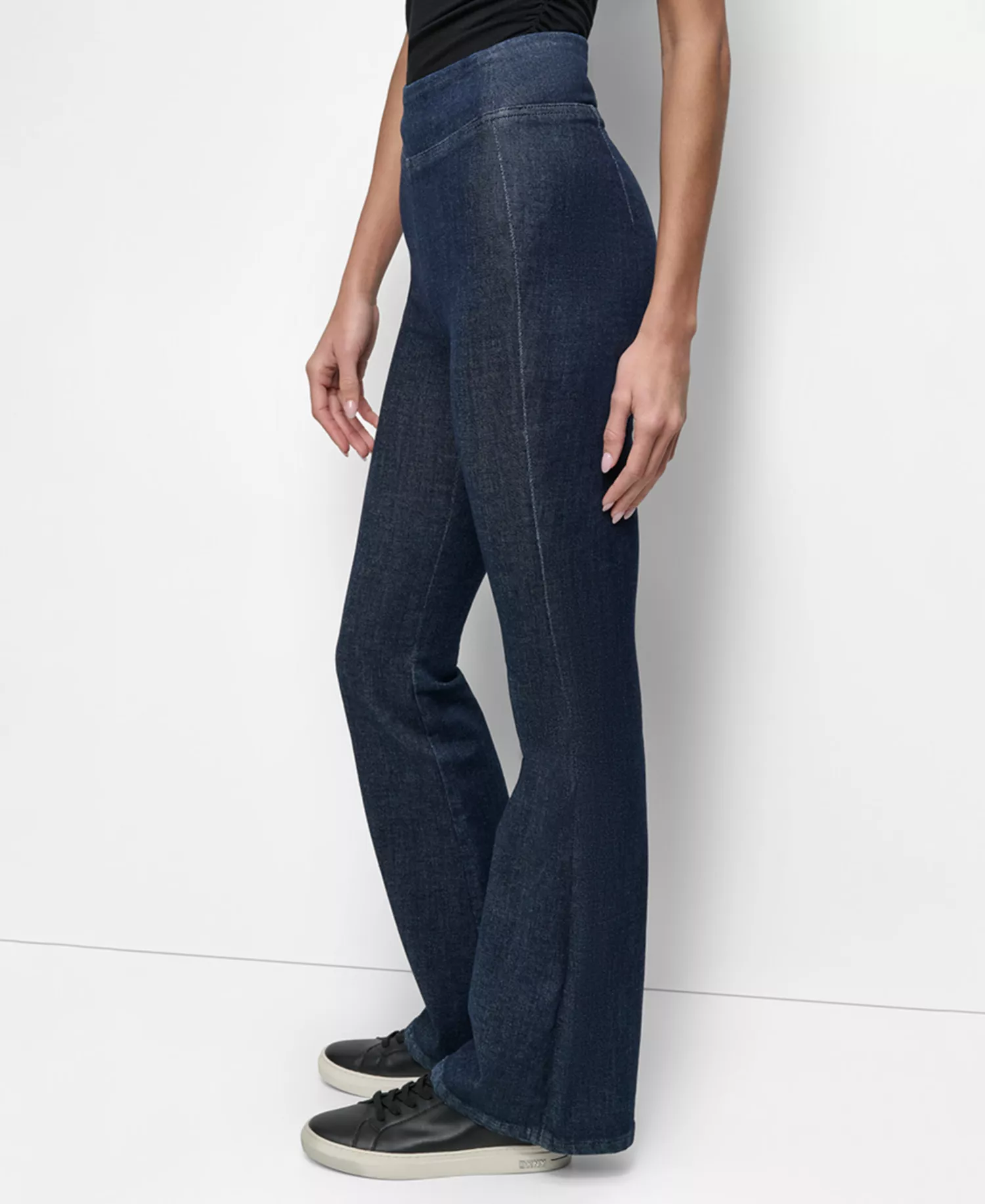 Petite High-Rise Flared-Leg Pull-On Jeans - Bond Street - PL