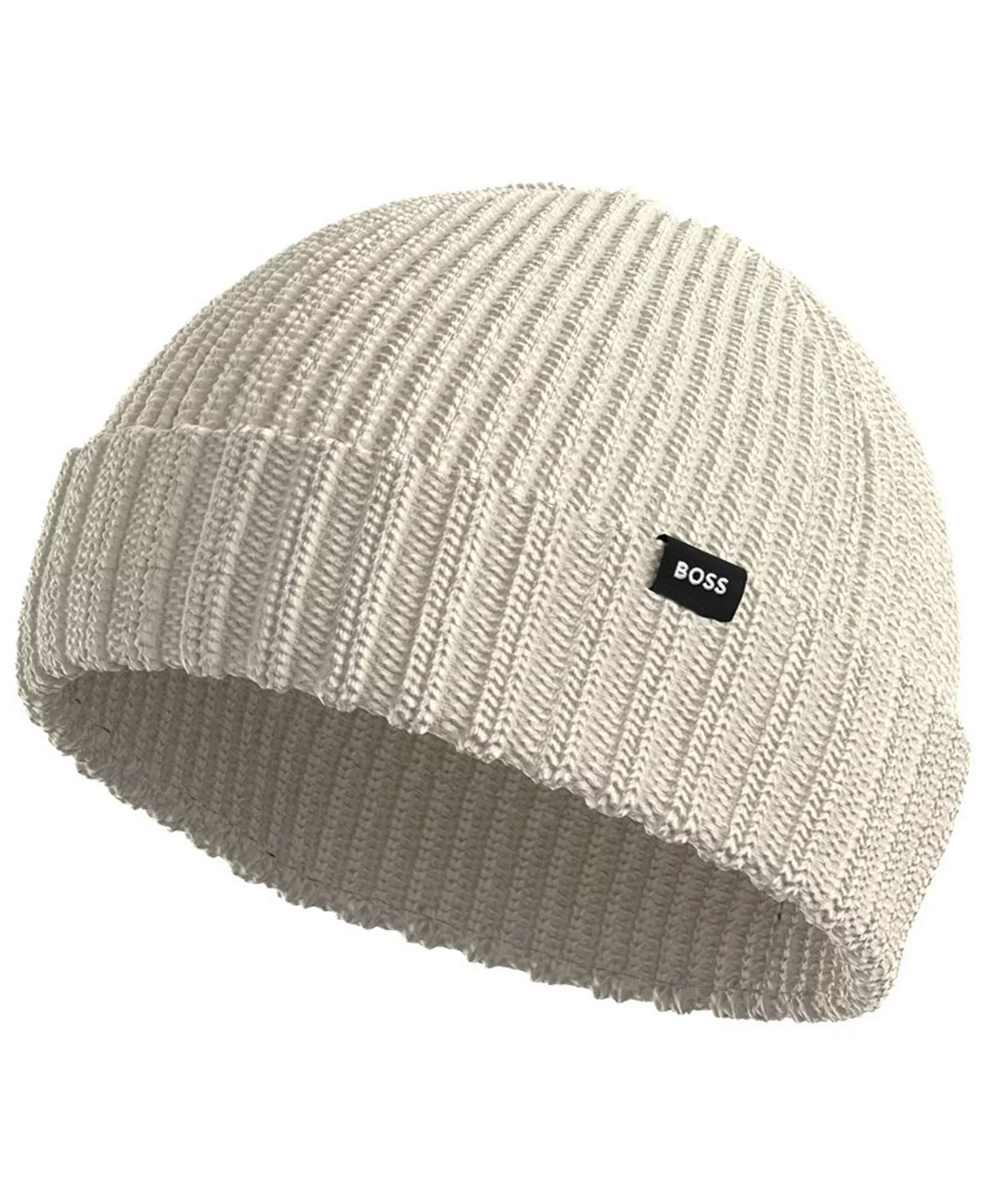 Men's Ribbed Hat - Beige - ONE SIZE