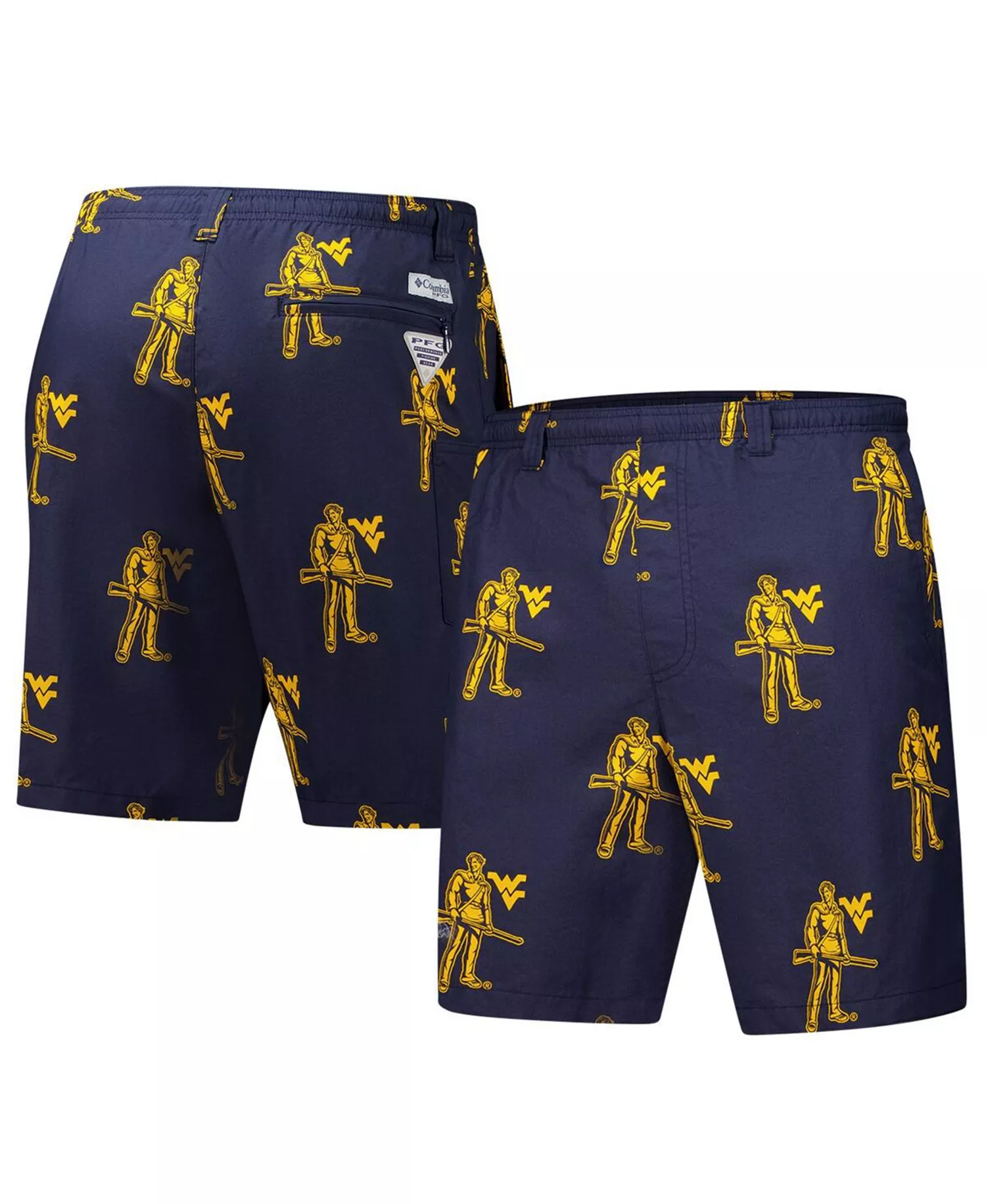Men's Navy West Virginia Mountaineers Backcast III Printed Shorts - Navy - L