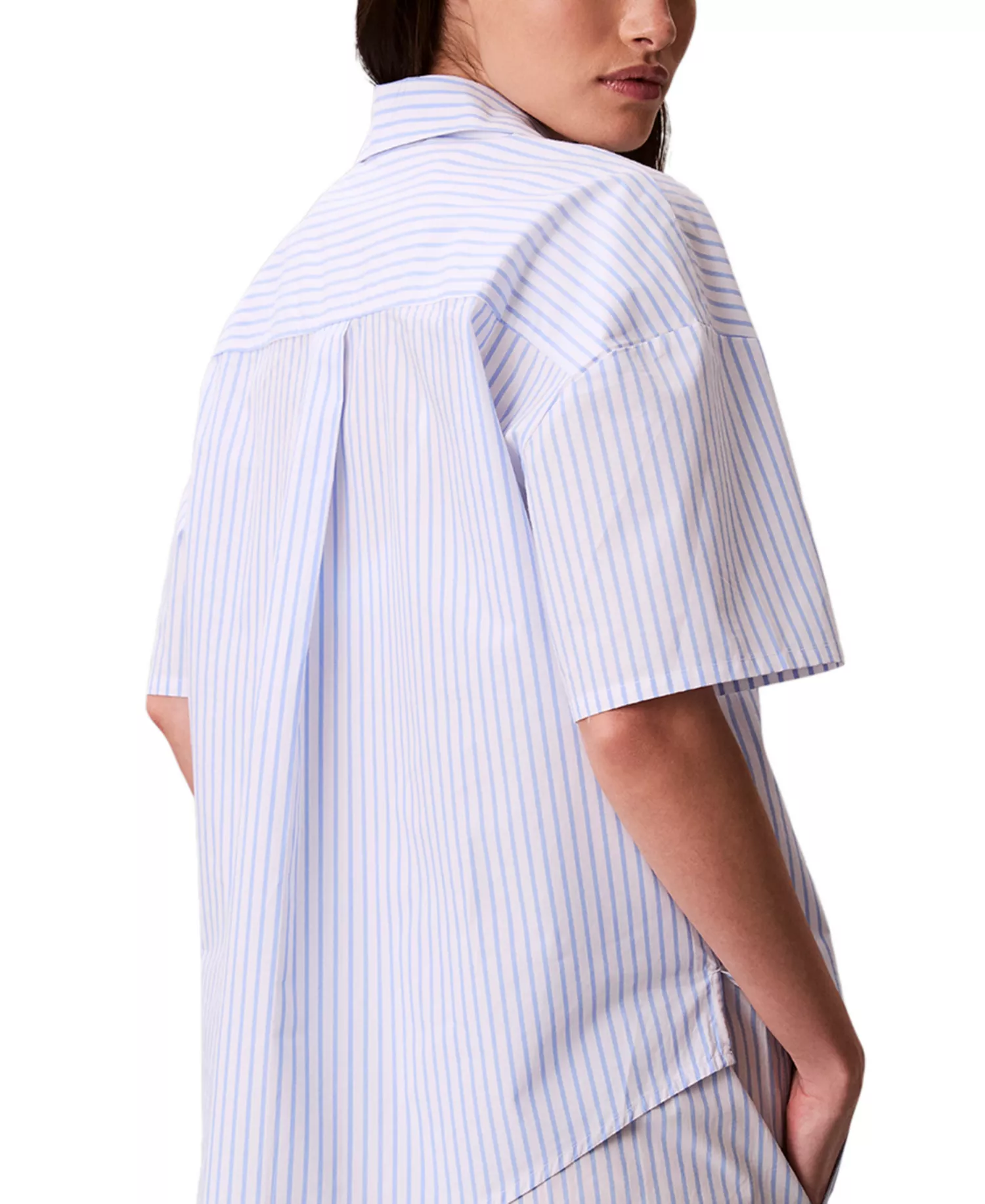 Women's Striped Short-Sleeve Pajama Shirt - Sera Stripe Blue - L