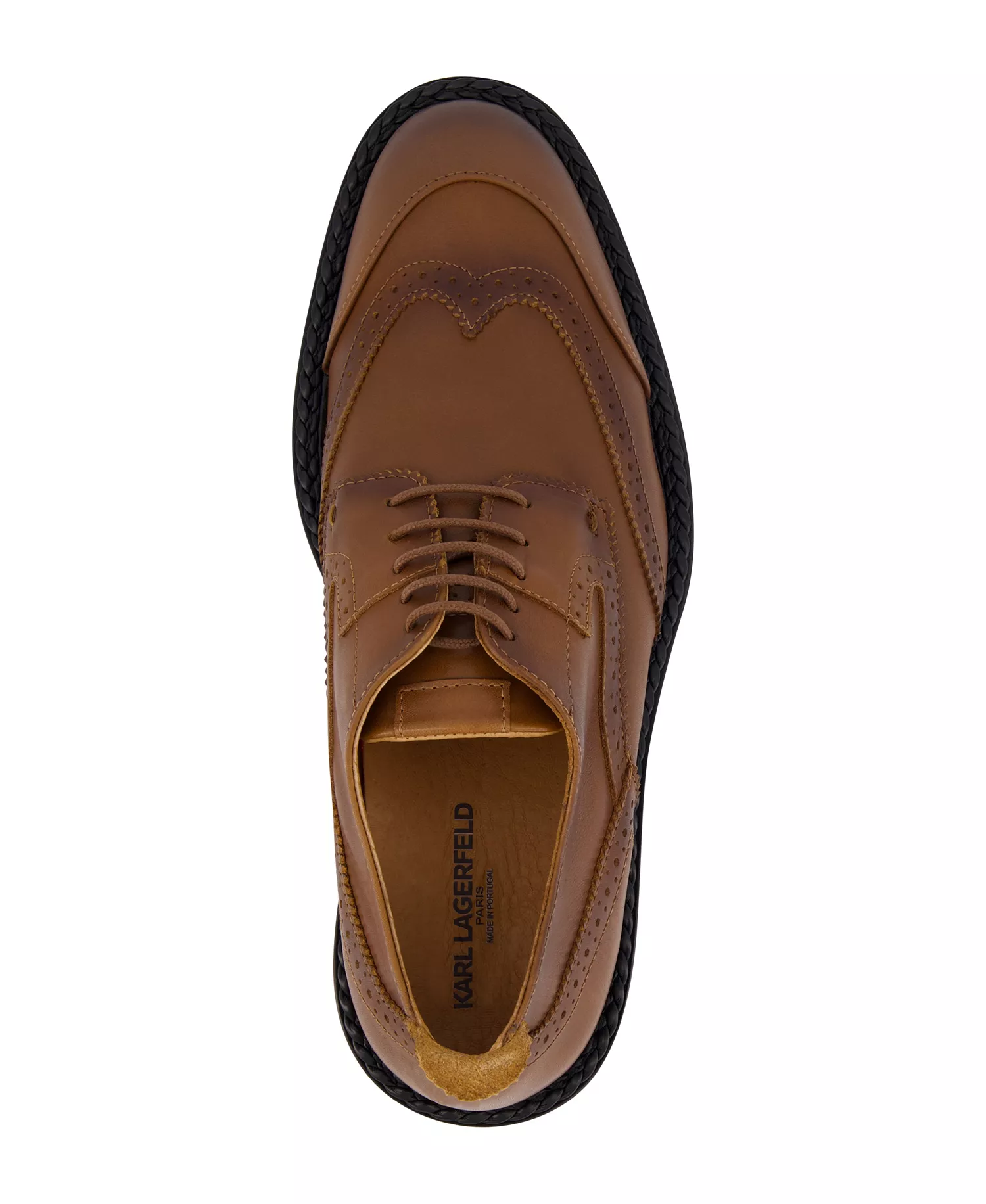 Men's White Label Wingtip Dress Shoes - Cognac - 10