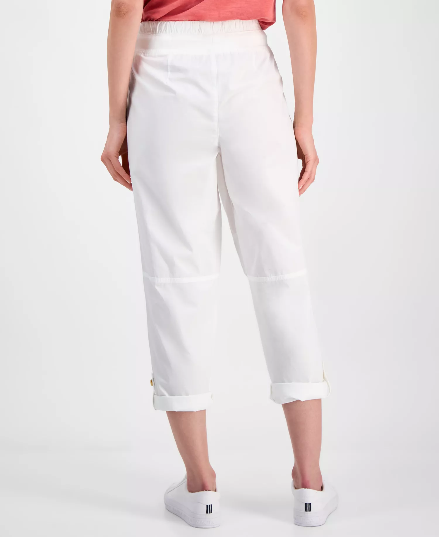 Jeans Women's Cotton Roll-Tab Utility Pants - Bright White - L