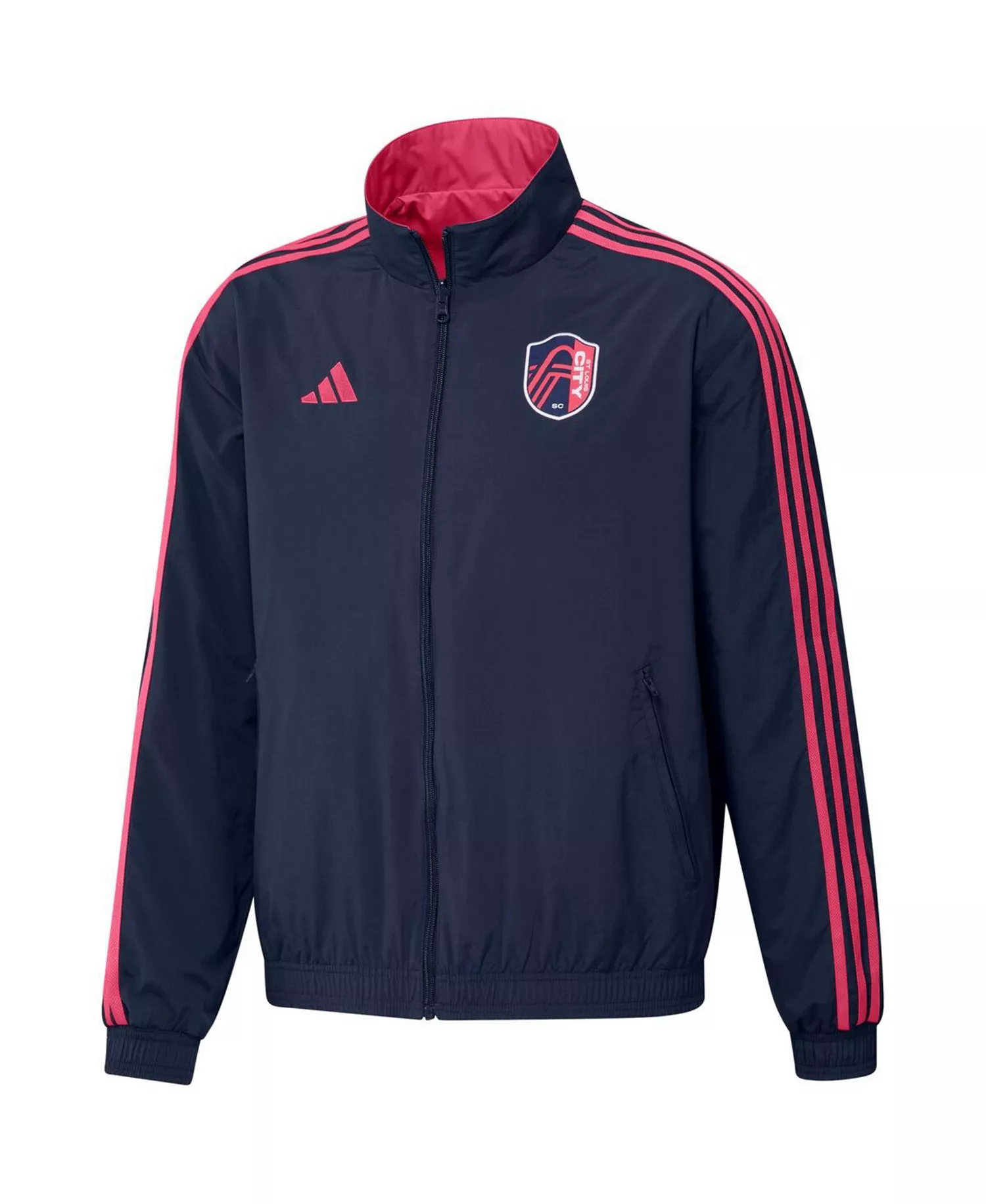 Men's Navy, Red St. Louis City SC 2023 On-Field Anthem Full-Zip Reversible Team Jacket - Navy, Red - M
