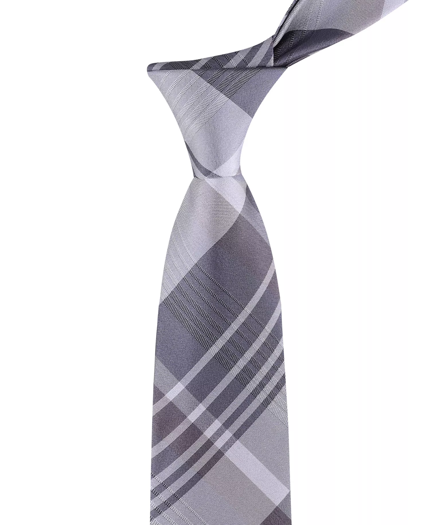 Men's Doris Plaid Pattern Classic Tie - Charcoal - ONE SIZE