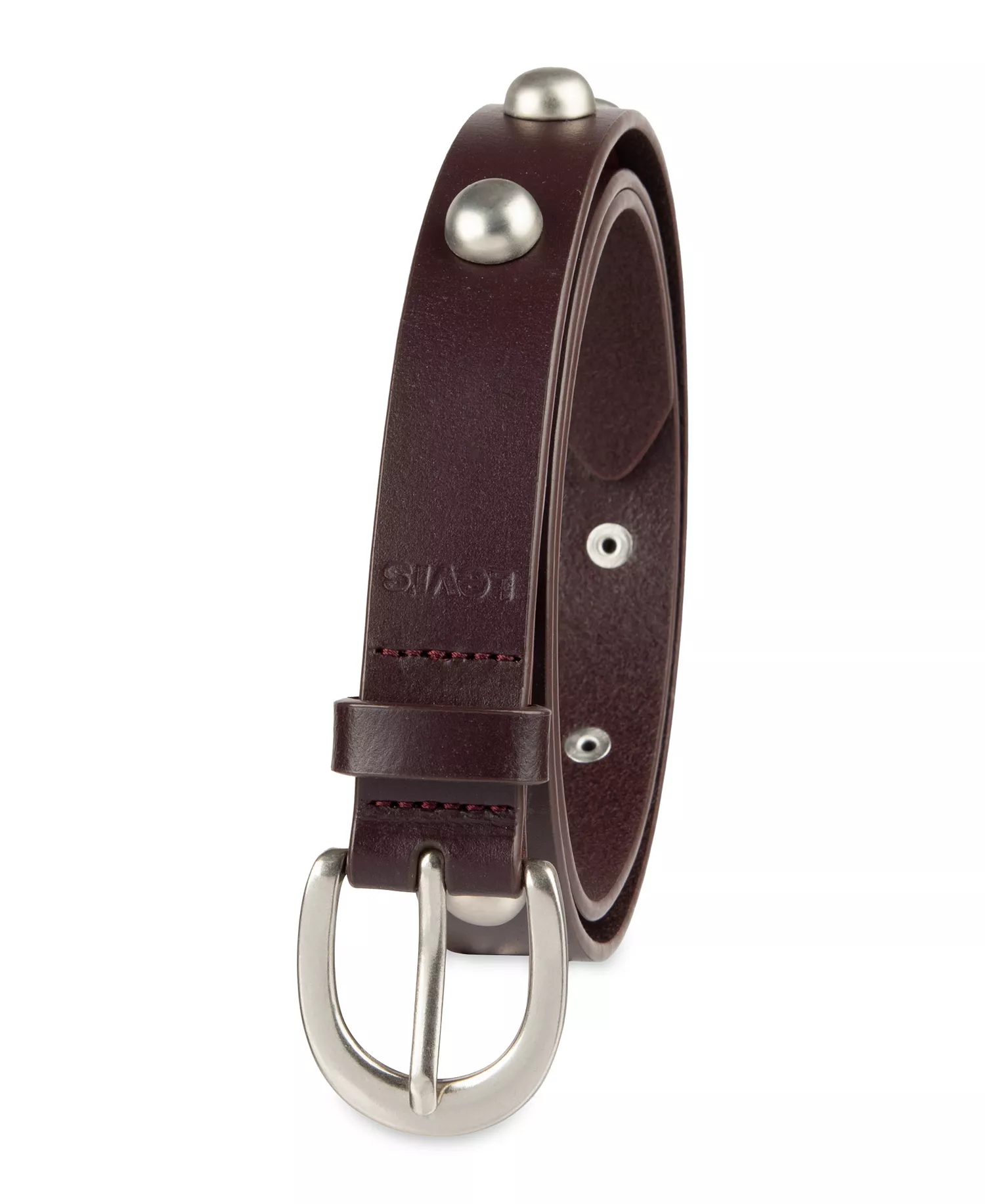 Skinny Leather Belt - Brown - L
